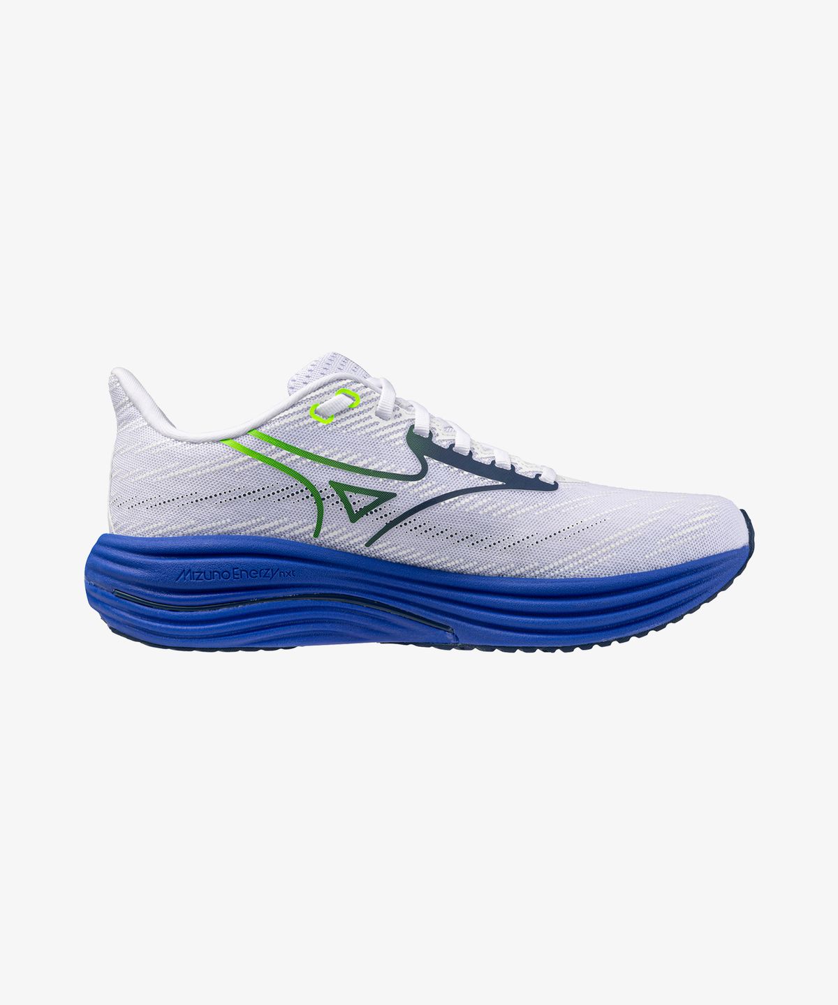 미즈노(MIZUNO) (남성) 웨이브 라이더 29 - 화이트:에스테이트 블루:라이트닝 옐로우 / J1GC250353