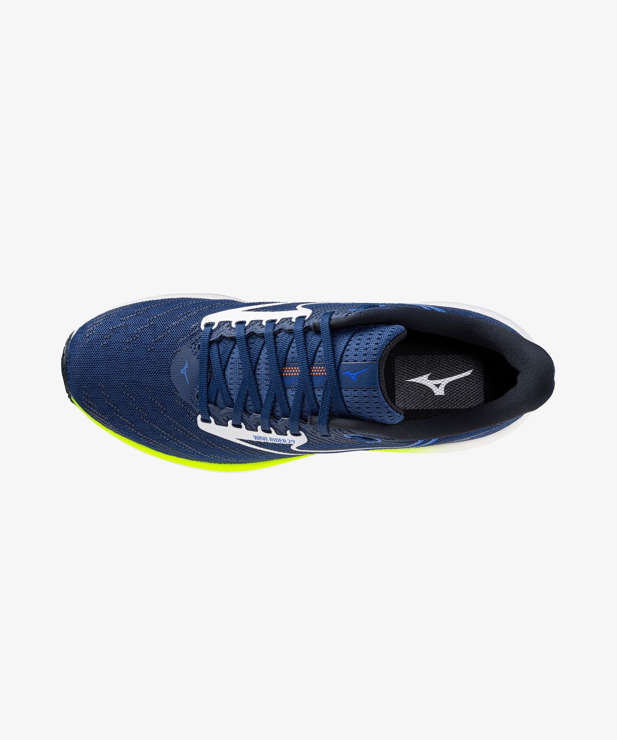 미즈노(MIZUNO) (남성) 웨이브 라이더 29 슈퍼와이드 - 에스테이트 블루:화이트:라이트닝 옐로우 / J1GC250452