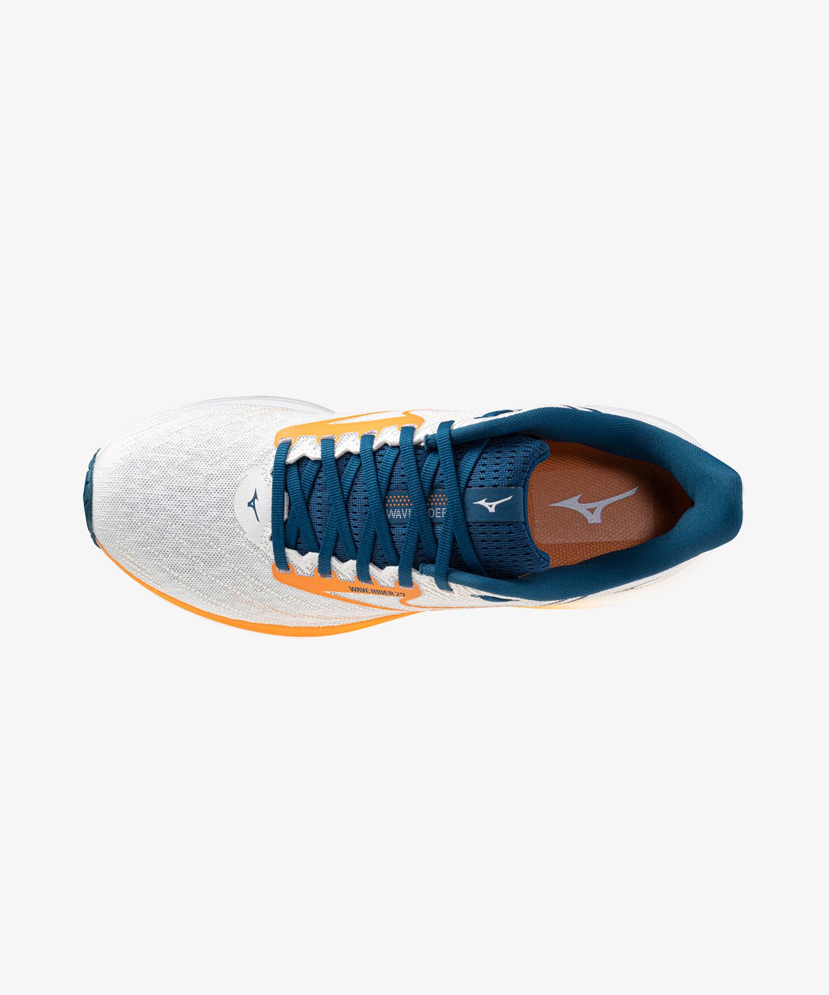 미즈노(MIZUNO) (남성) 웨이브 라이더 29 슈퍼와이드 - GF 화이트:어텀 선셋:세일러 블루 / J1GC250458