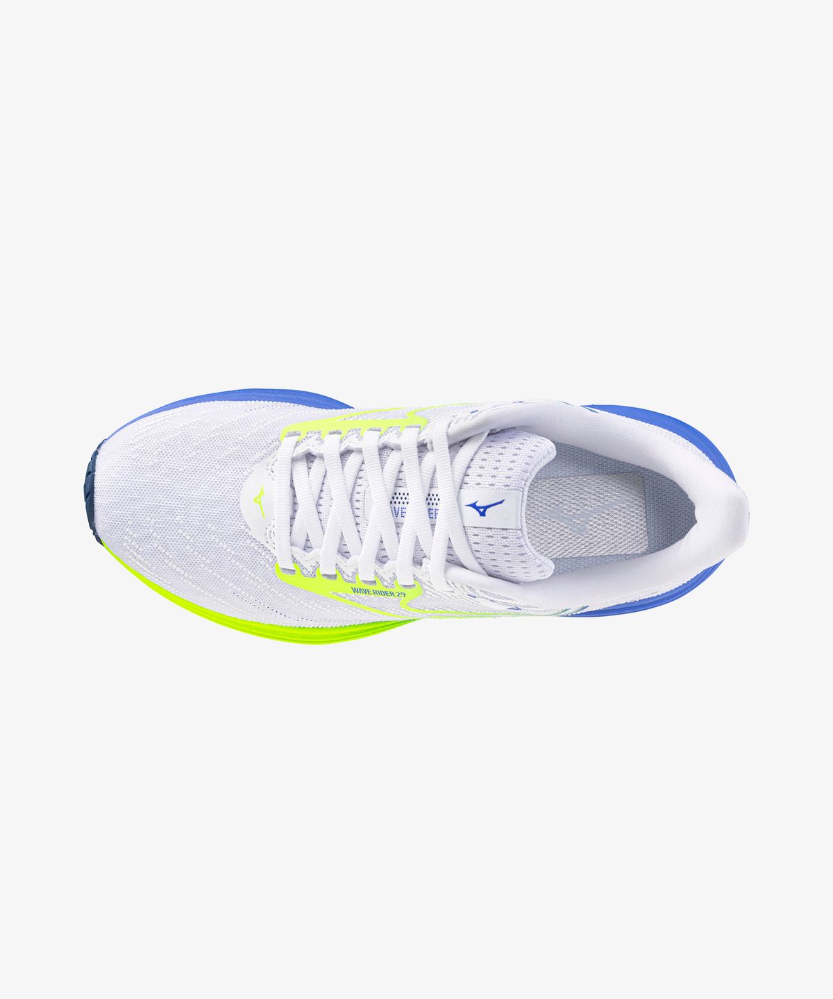 미즈노(MIZUNO) (여성) 웨이브 라이더 29 - 화이트:라이트닝 옐로우:울트라마린 / J1GD250371