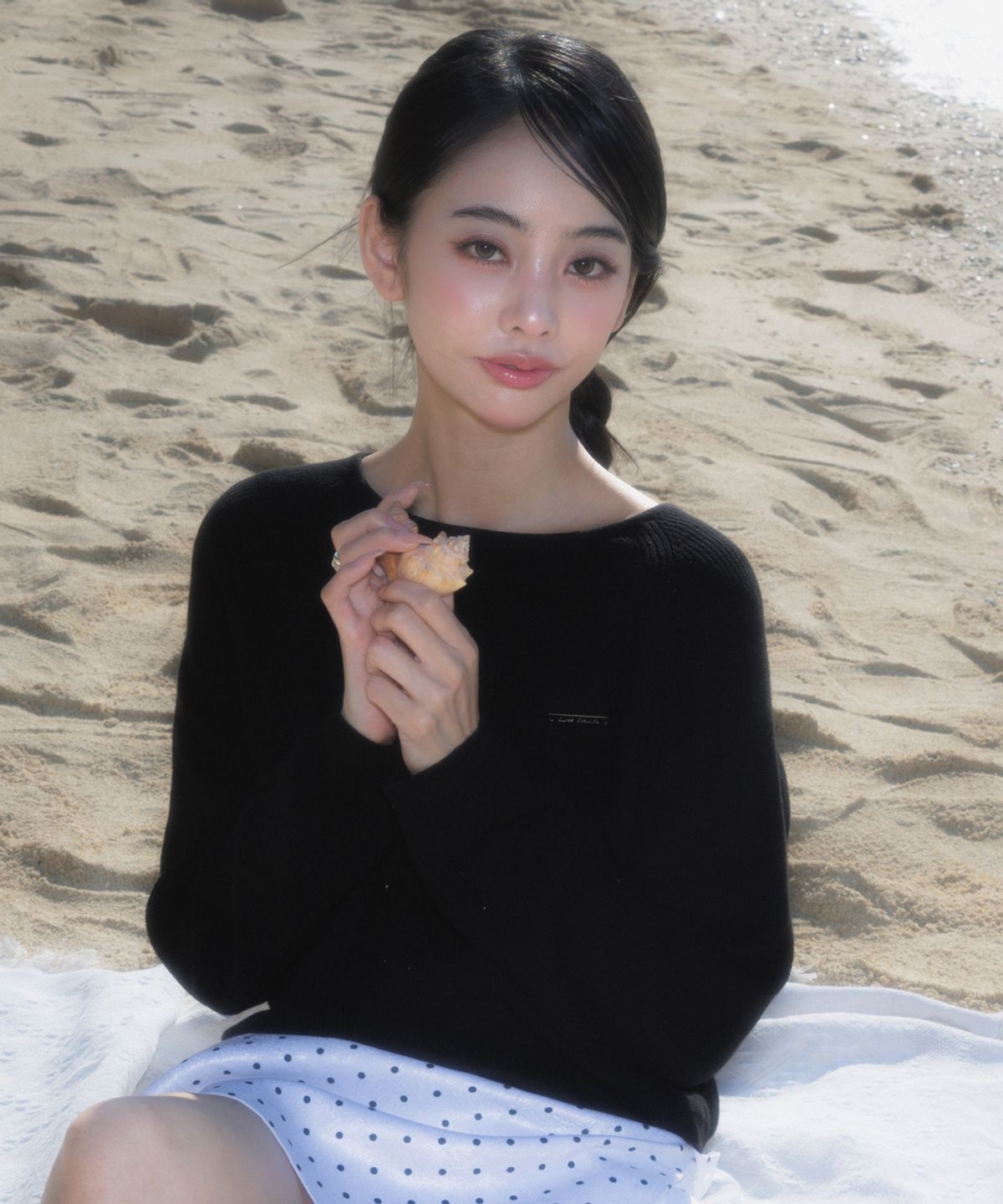 로제프란츠(ROSEFRANTZ) Boatneck Sheer Basic Knit [Black]