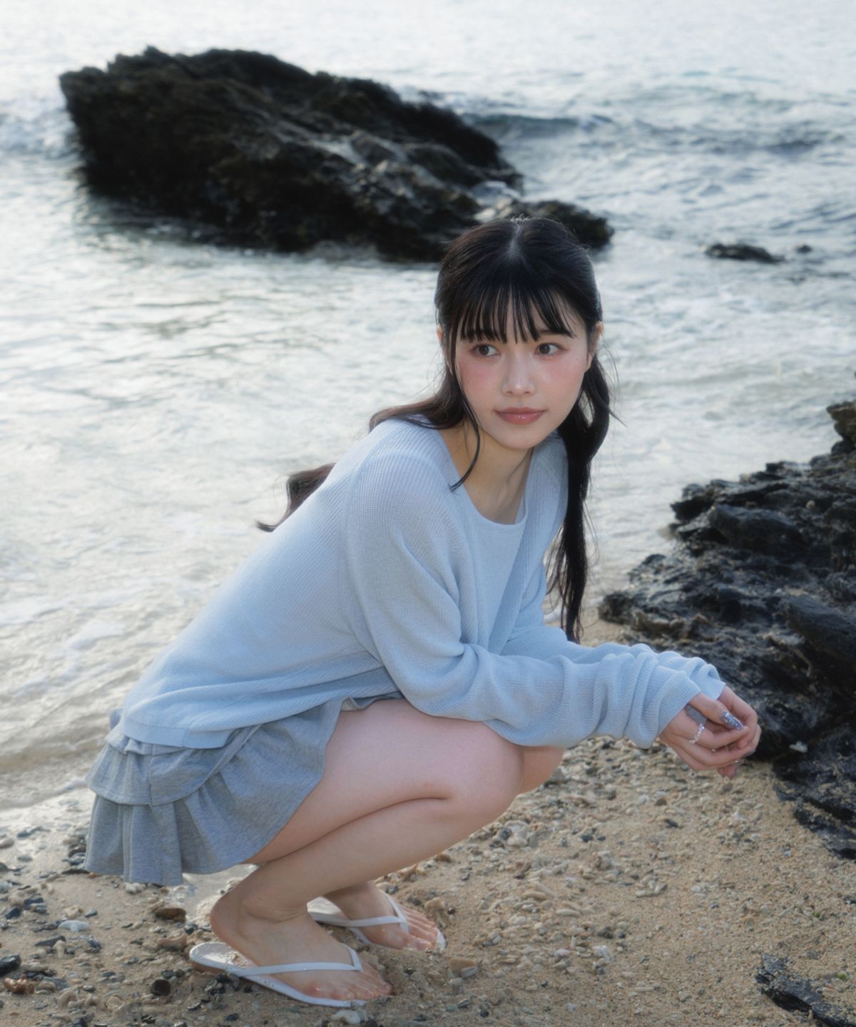 로제프란츠(ROSEFRANTZ) Boatneck Sheer Basic Knit [Sky Blue]