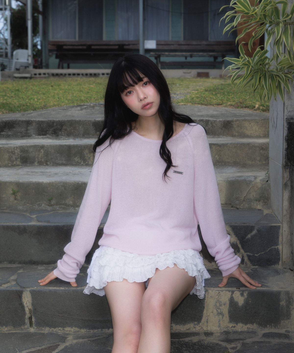 로제프란츠(ROSEFRANTZ) Boatneck Sheer Basic Knit [Pink]