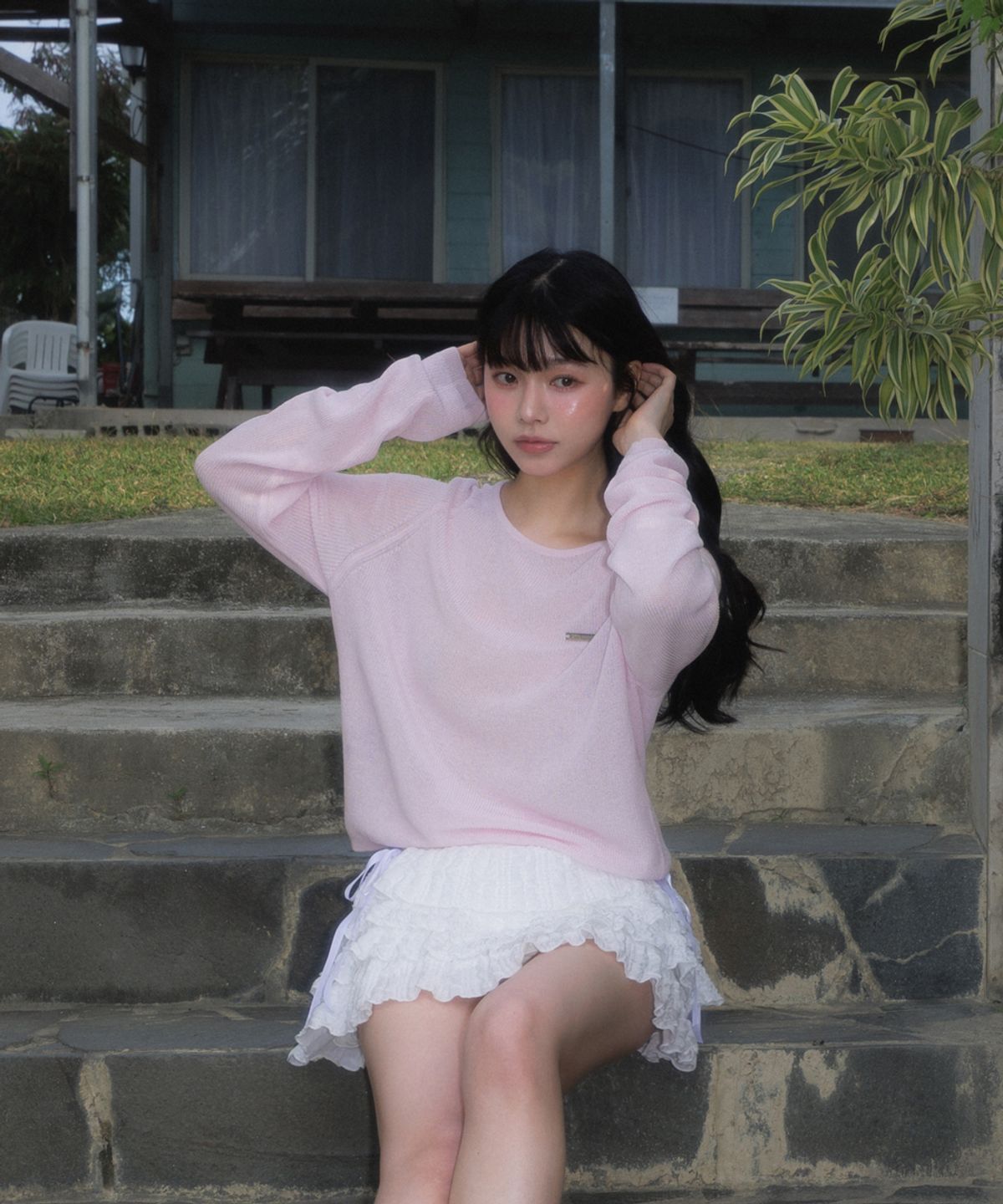 로제프란츠(ROSEFRANTZ) Boatneck Sheer Basic Knit [Pink]