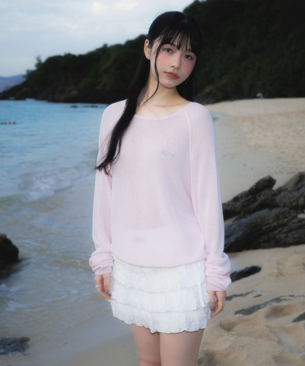 로제프란츠(ROSEFRANTZ) Boatneck Sheer Basic Knit [Pink]