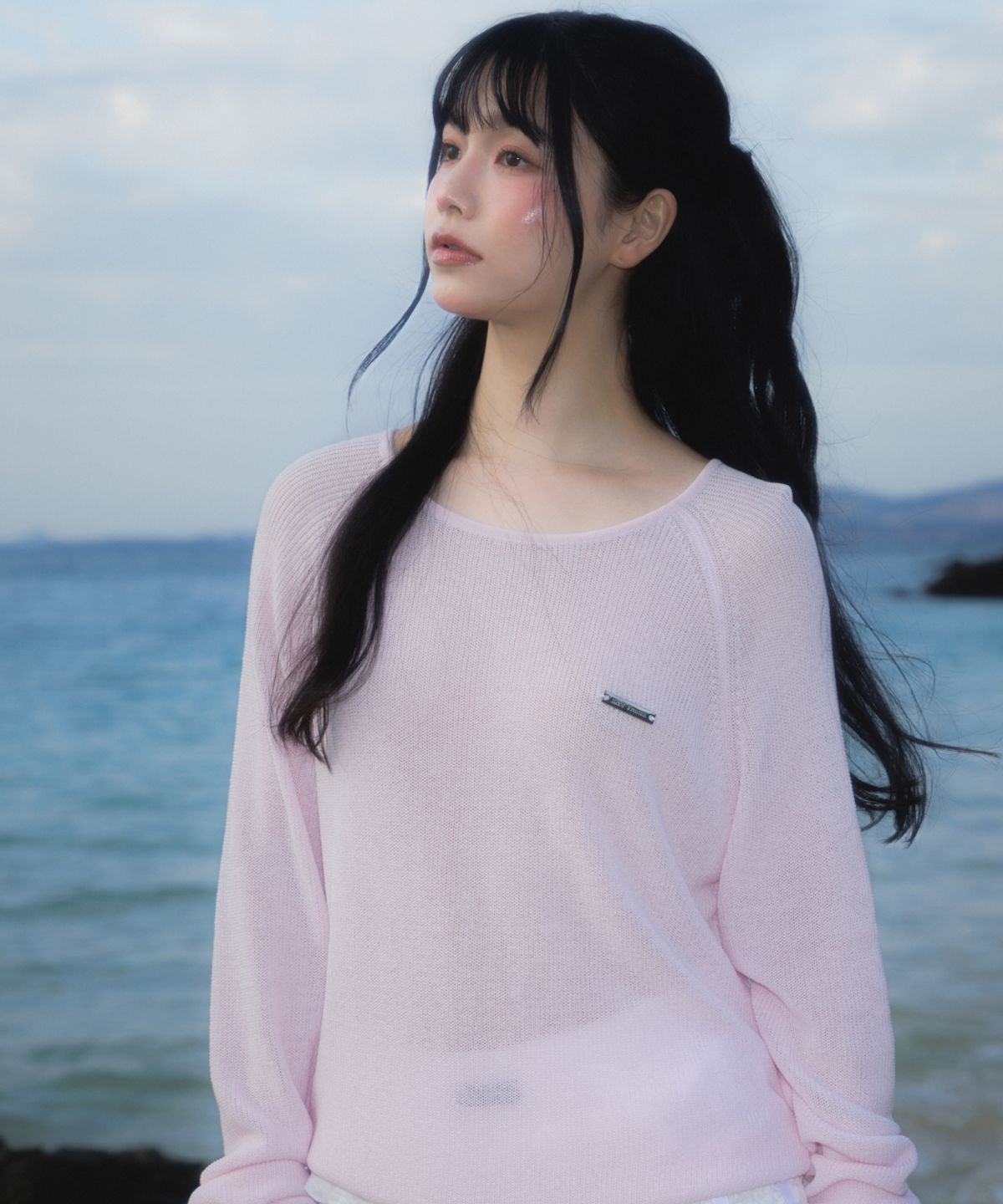 로제프란츠(ROSEFRANTZ) Boatneck Sheer Basic Knit [Pink]