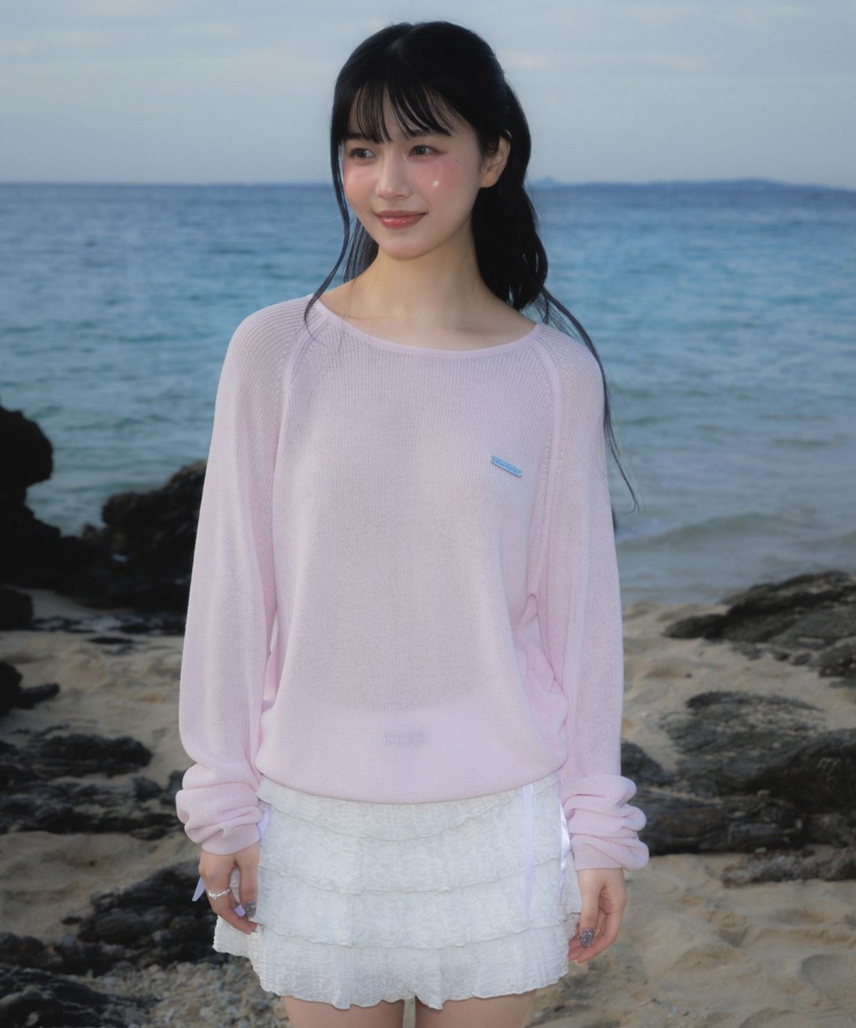 로제프란츠(ROSEFRANTZ) Boatneck Sheer Basic Knit [Pink]