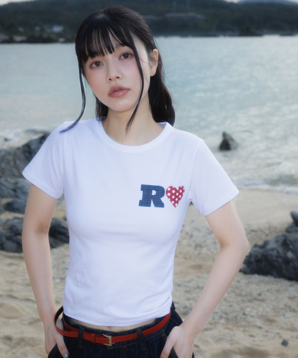 로제프란츠(ROSEFRANTZ) Dot Heart Cotton T-Shirt [Ivory]