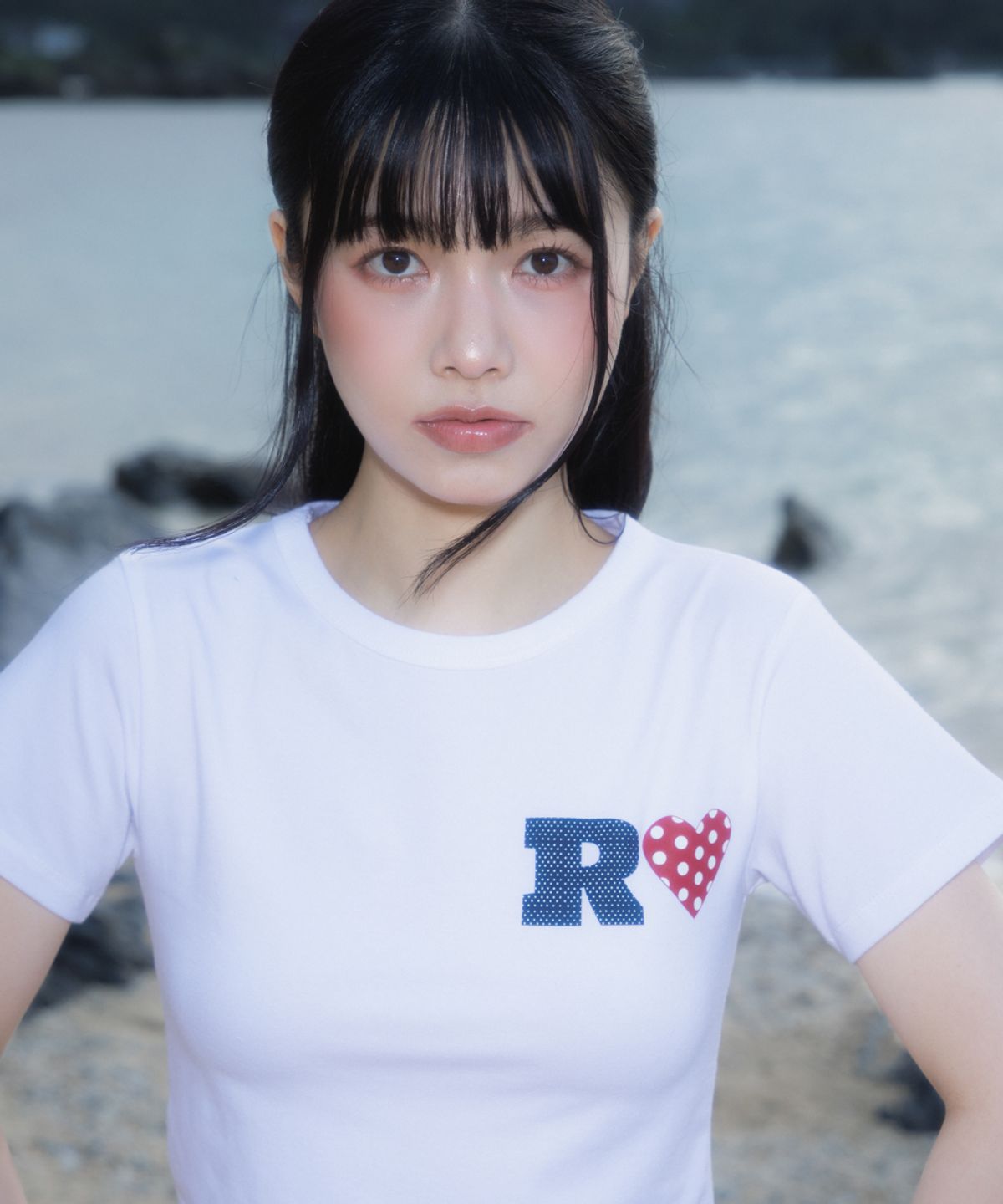 로제프란츠(ROSEFRANTZ) Dot Heart Cotton T-Shirt [Ivory]