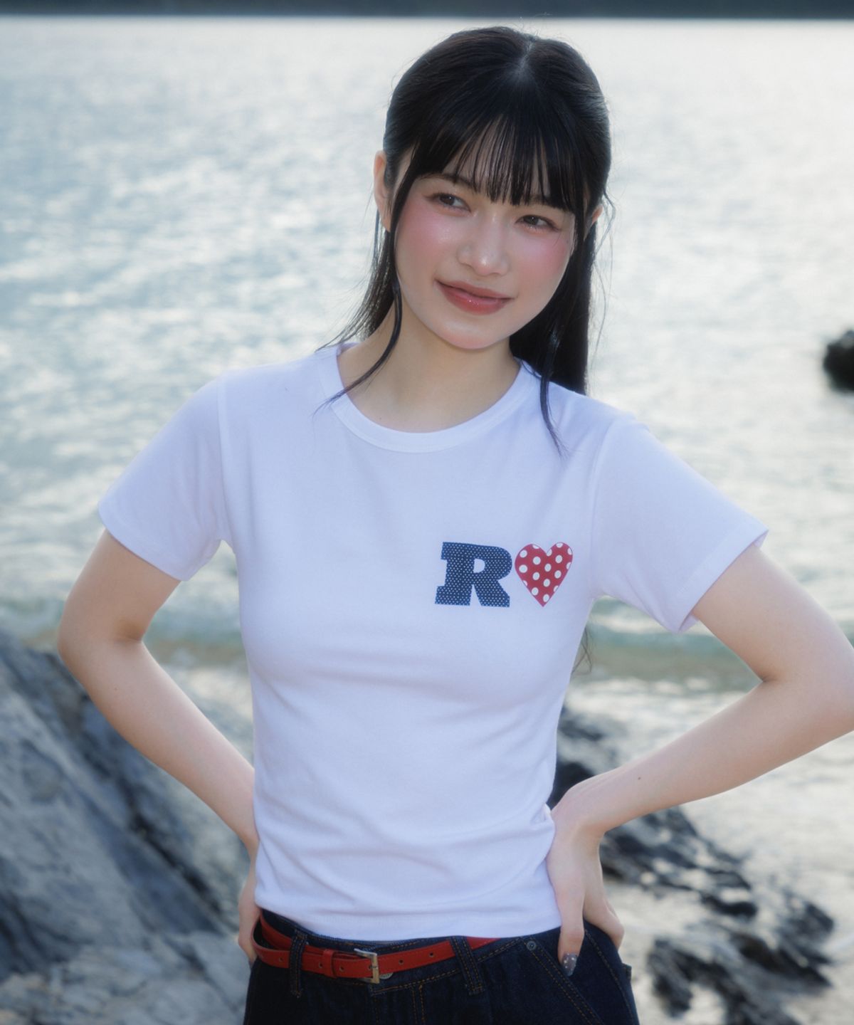 로제프란츠(ROSEFRANTZ) Dot Heart Cotton T-Shirt [Ivory]