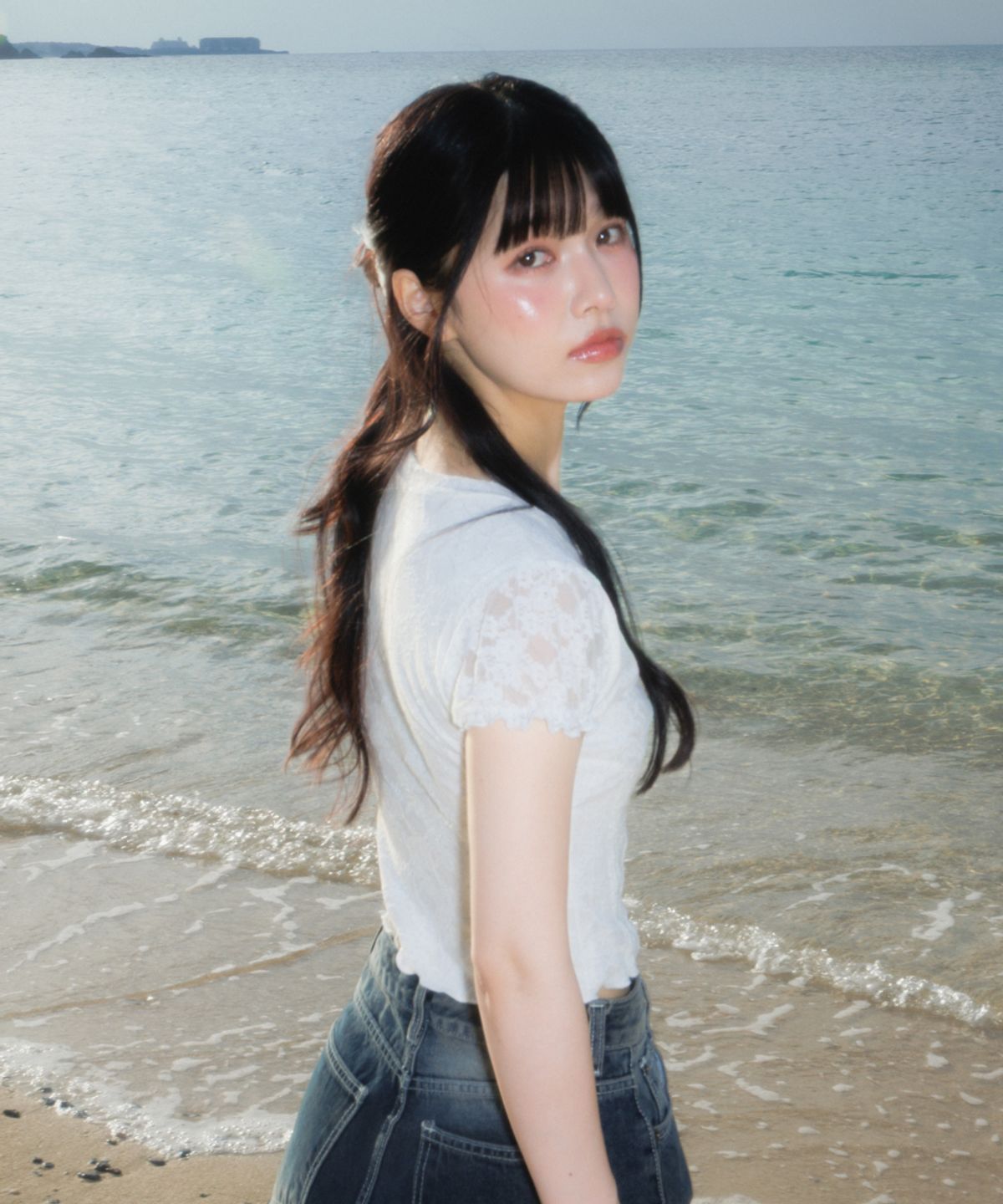 로제프란츠(ROSEFRANTZ) Rose Lace Slim T-shirt [Ivory]