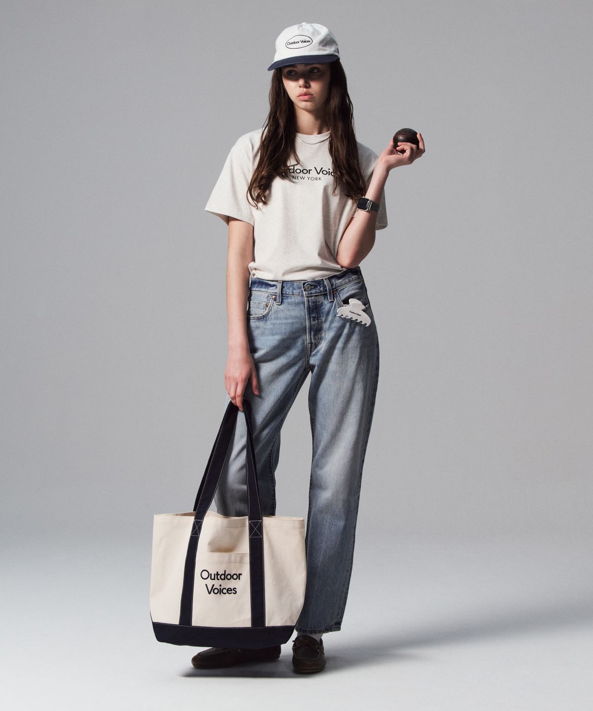 아웃도어 보이스(OUTDOOR VOICES) CANVAS BOAT BAG (NAVY)