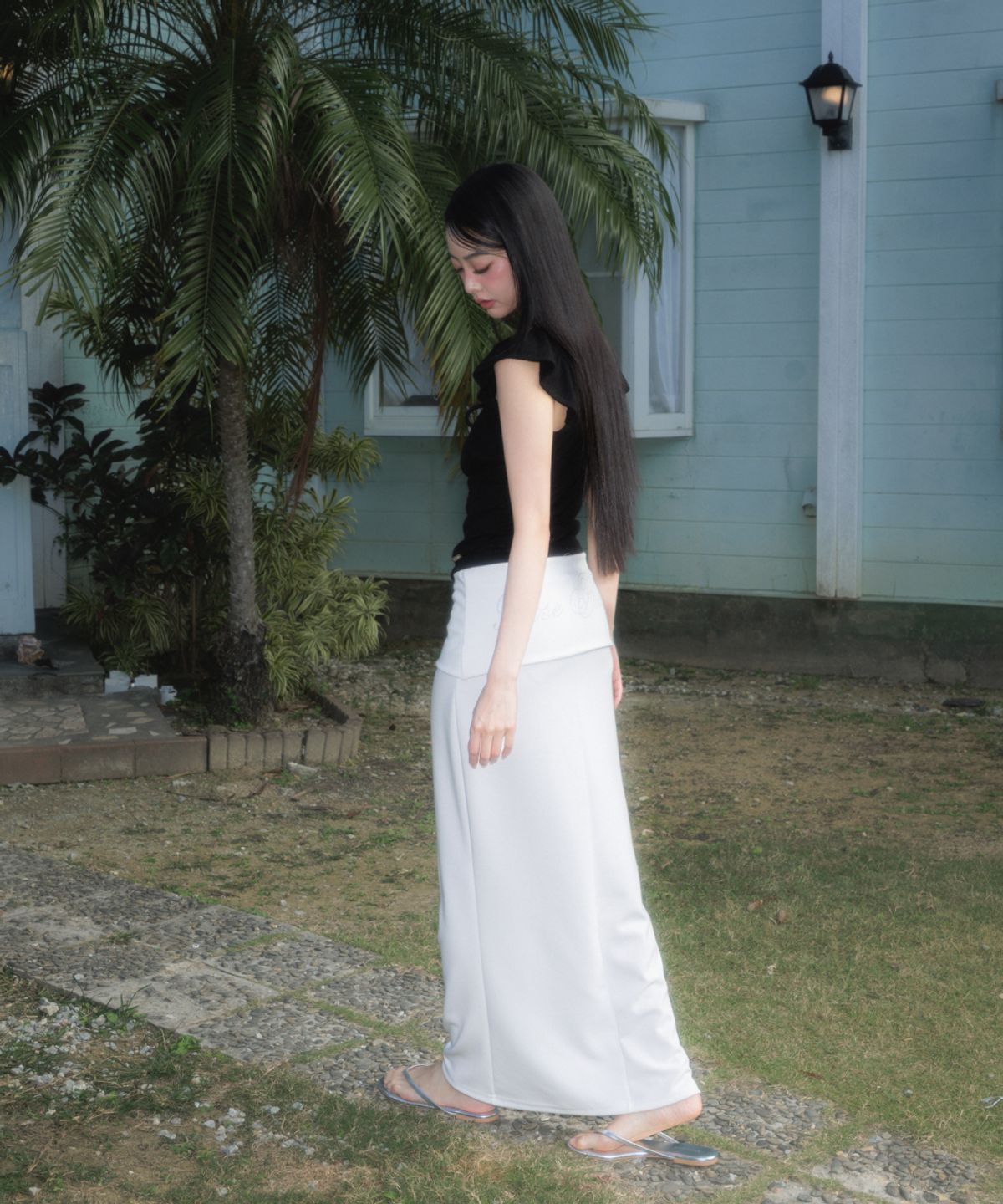 로제프란츠(ROSEFRANTZ) Ribbon Shirring Sleeveless [Black]