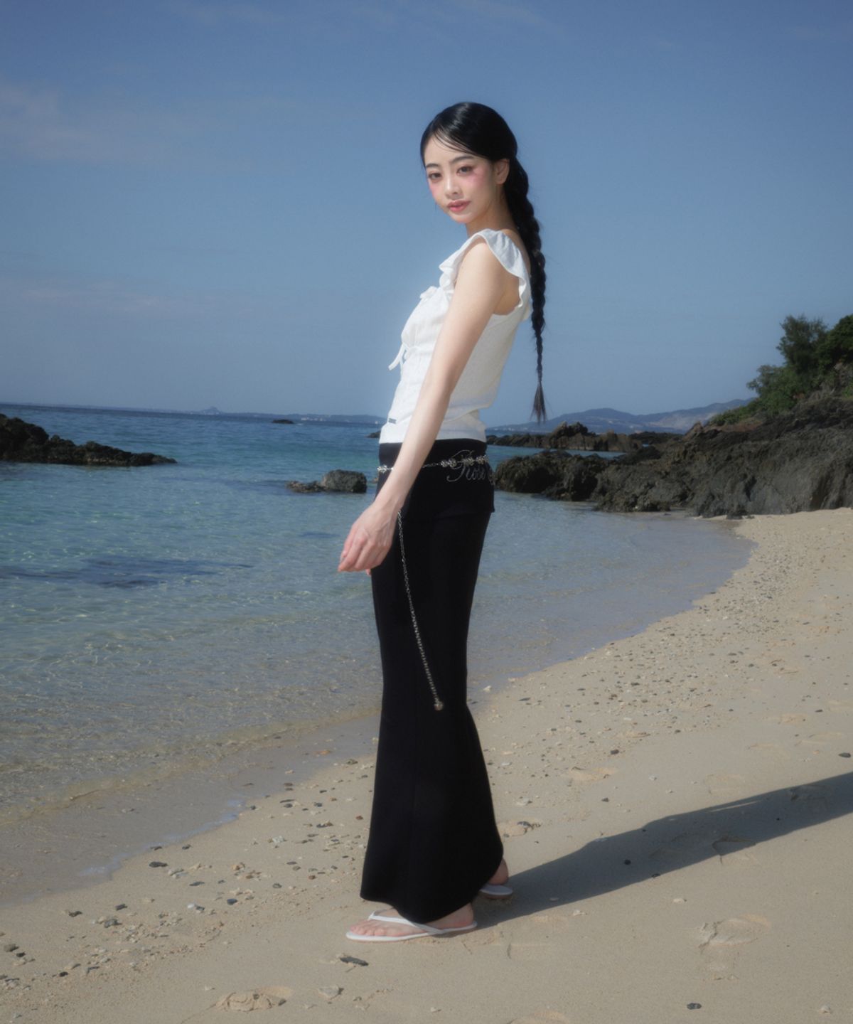 로제프란츠(ROSEFRANTZ) Ribbon Shirring Sleeveless [Ivory]
