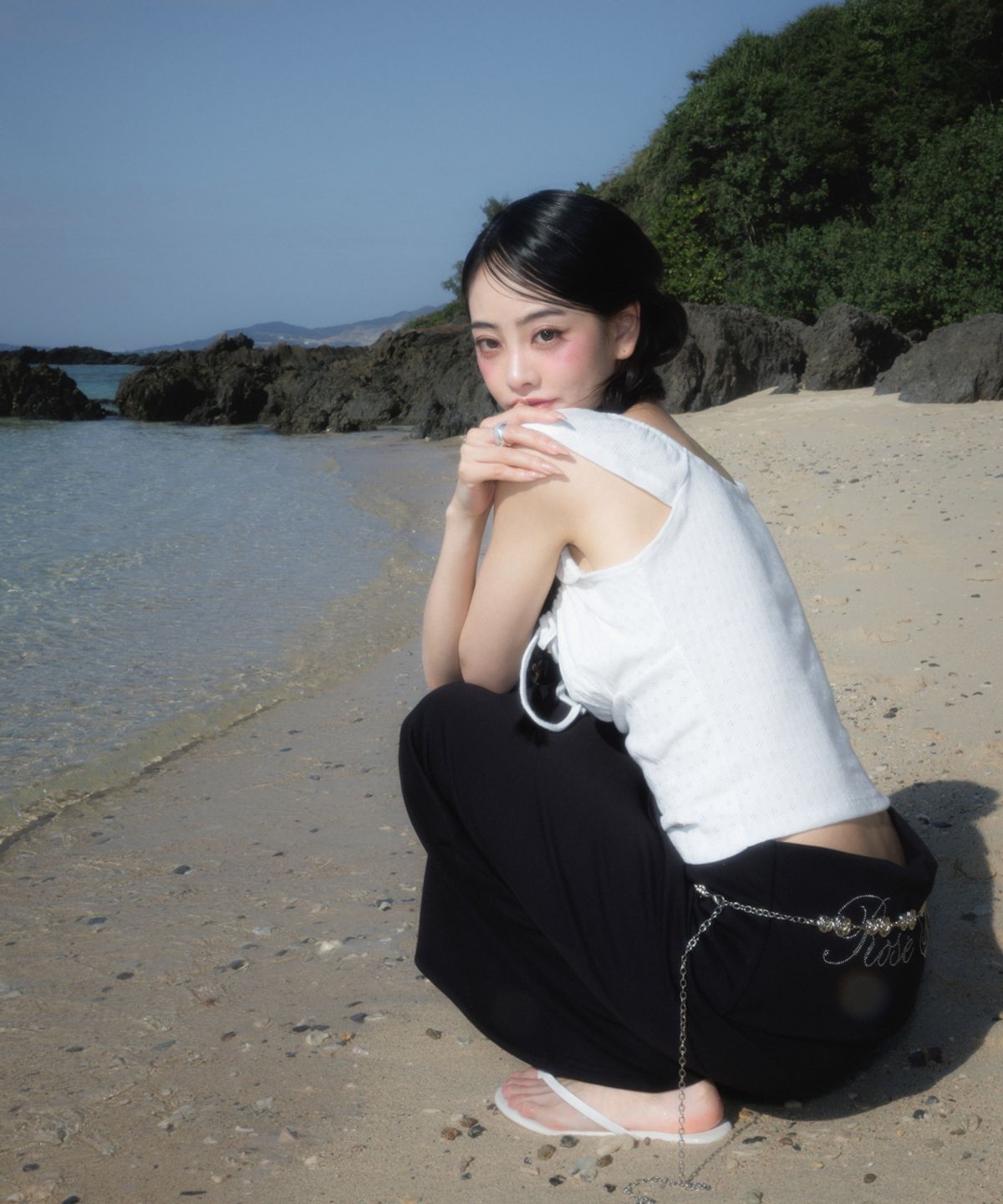 로제프란츠(ROSEFRANTZ) Ribbon Shirring Sleeveless [Ivory]