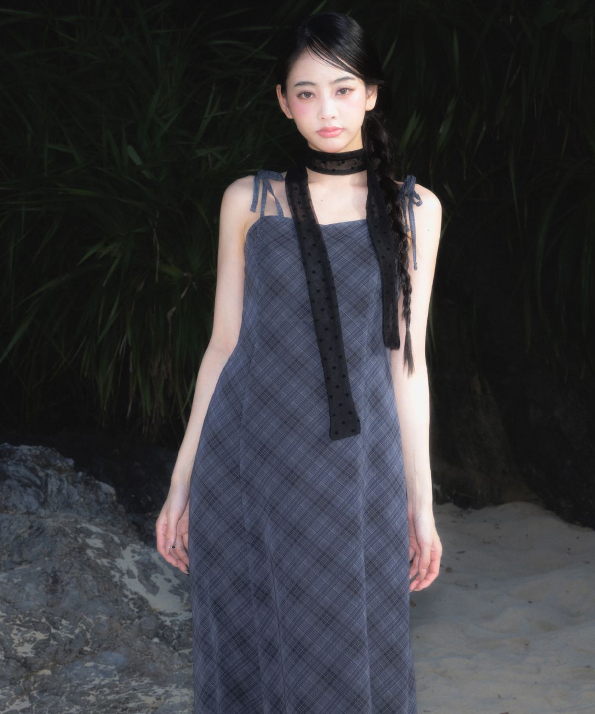 로제프란츠(ROSEFRANTZ) Sheer Grace Slim Long Dress [Black]
