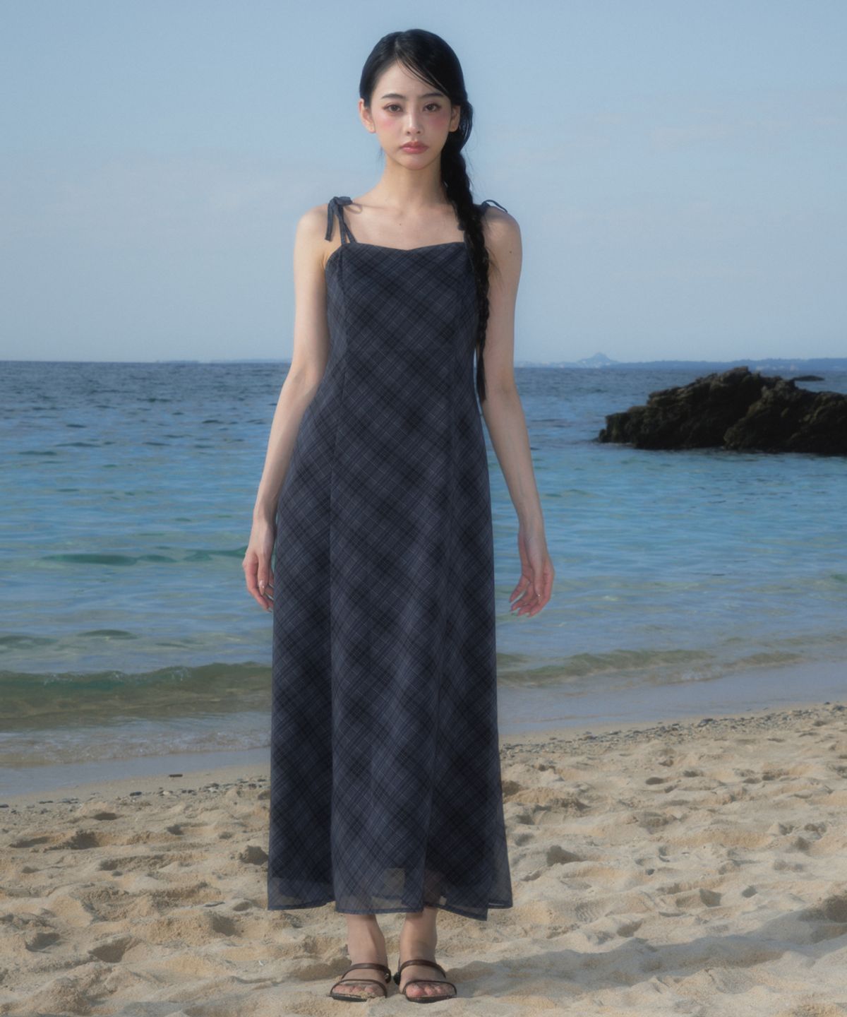 로제프란츠(ROSEFRANTZ) Sheer Grace Slim Long Dress [Black]