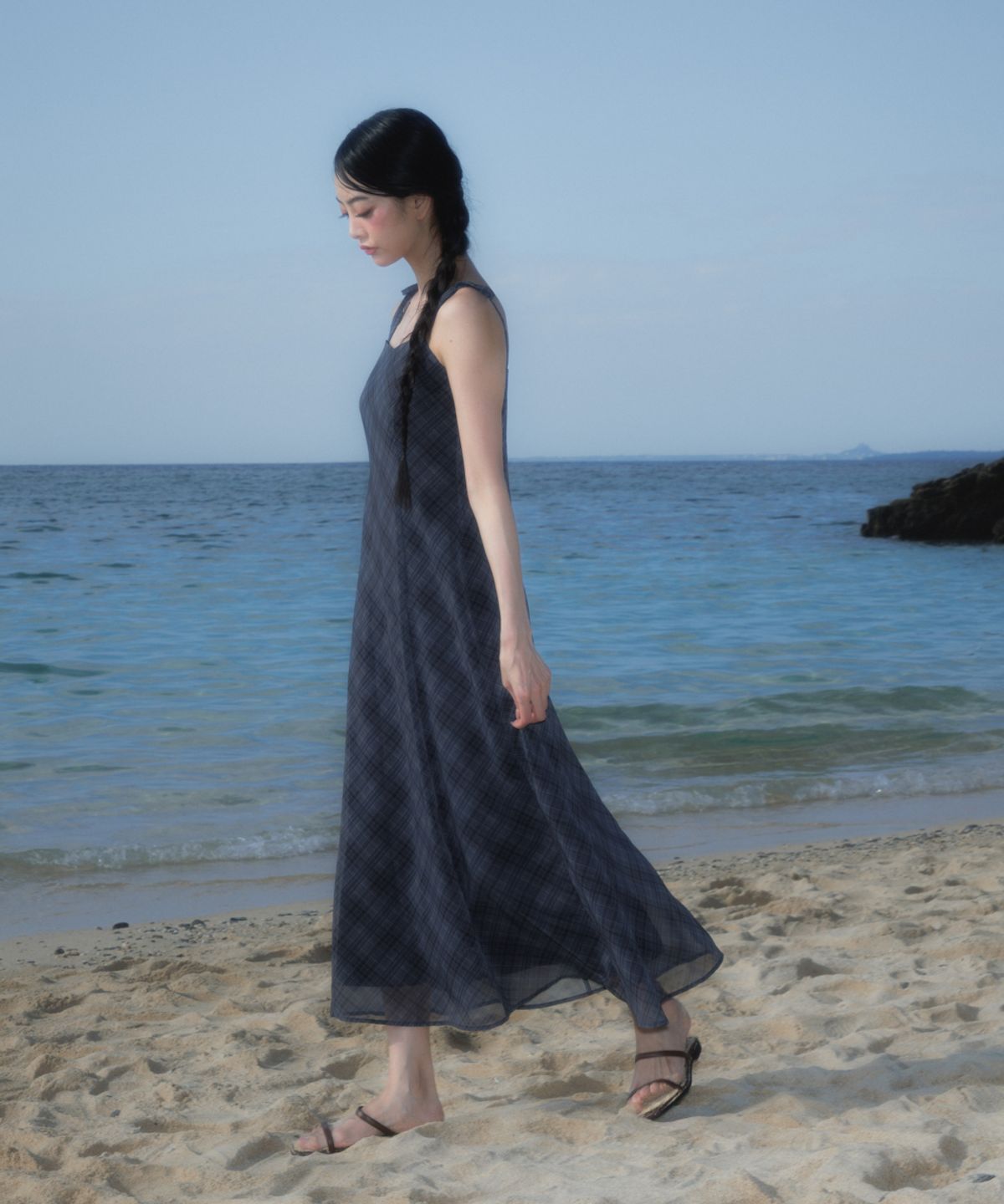 로제프란츠(ROSEFRANTZ) Sheer Grace Slim Long Dress [Black]
