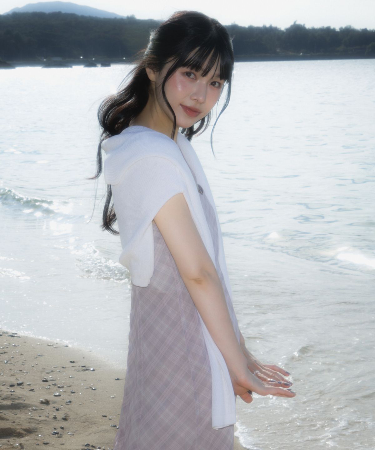 로제프란츠(ROSEFRANTZ) Sheer Grace Slim Long Dress [Pink]