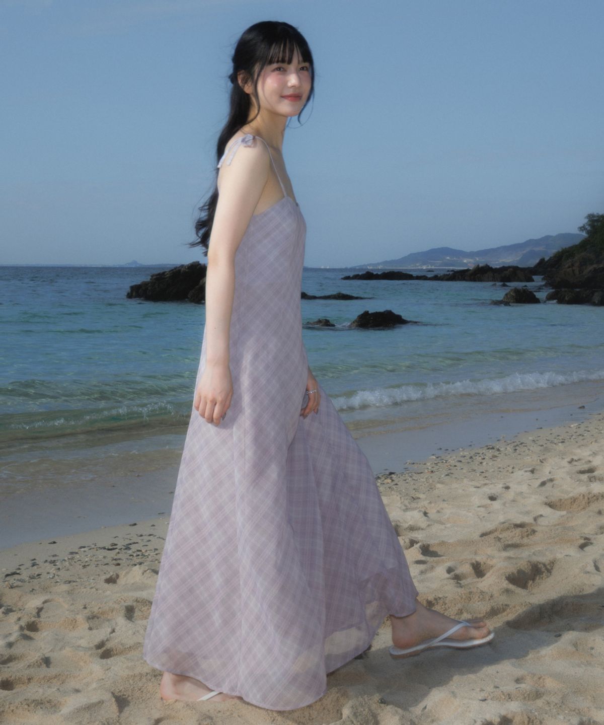 로제프란츠(ROSEFRANTZ) Sheer Grace Slim Long Dress [Pink]