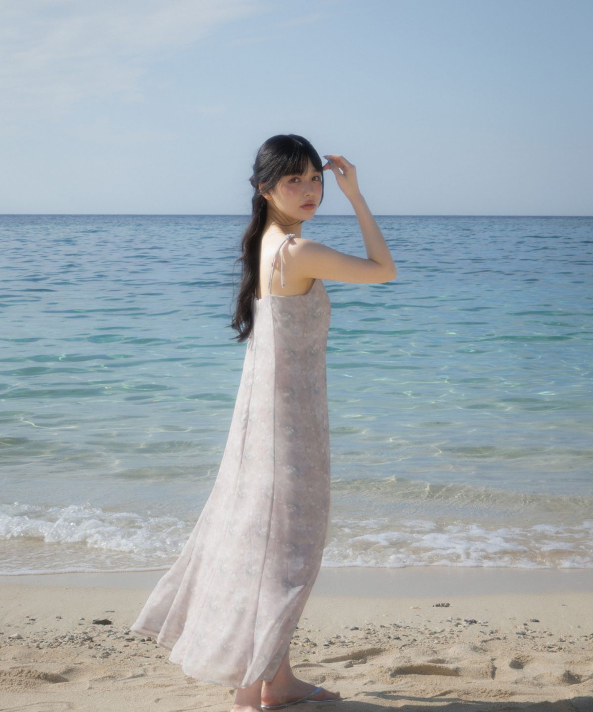 로제프란츠(ROSEFRANTZ) Sheer Grace Slim Long Dress [Beige]