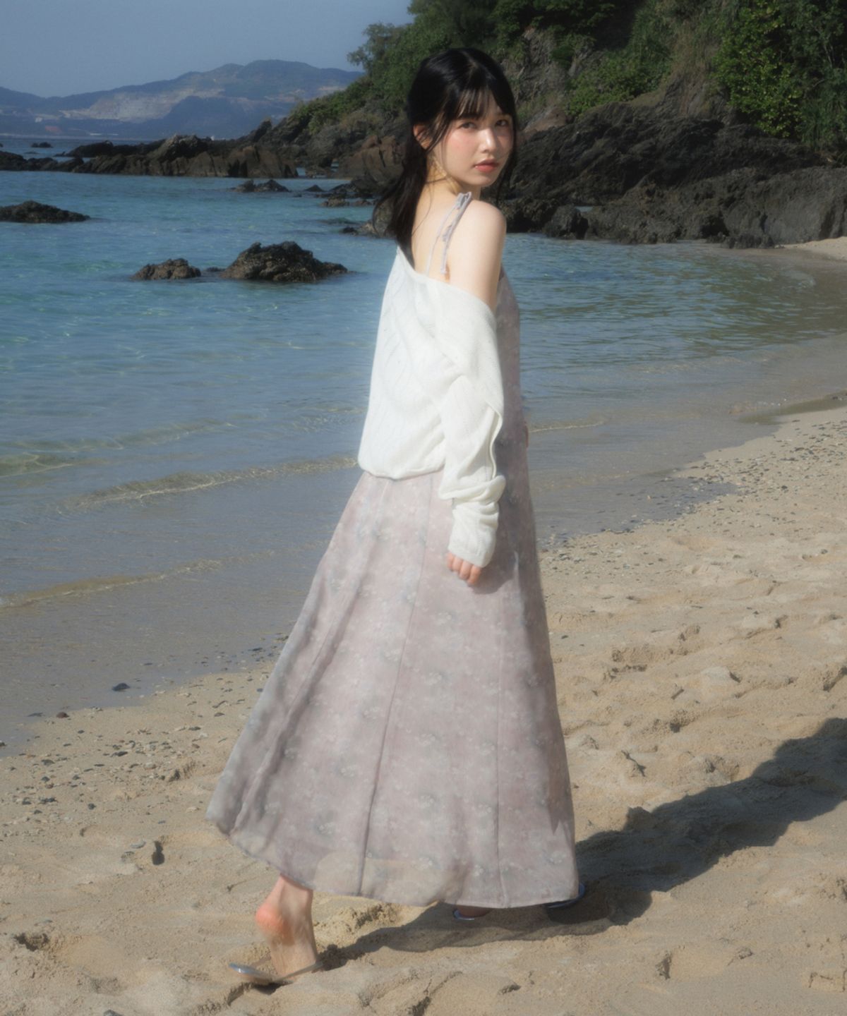 로제프란츠(ROSEFRANTZ) Sheer Grace Slim Long Dress [Beige]