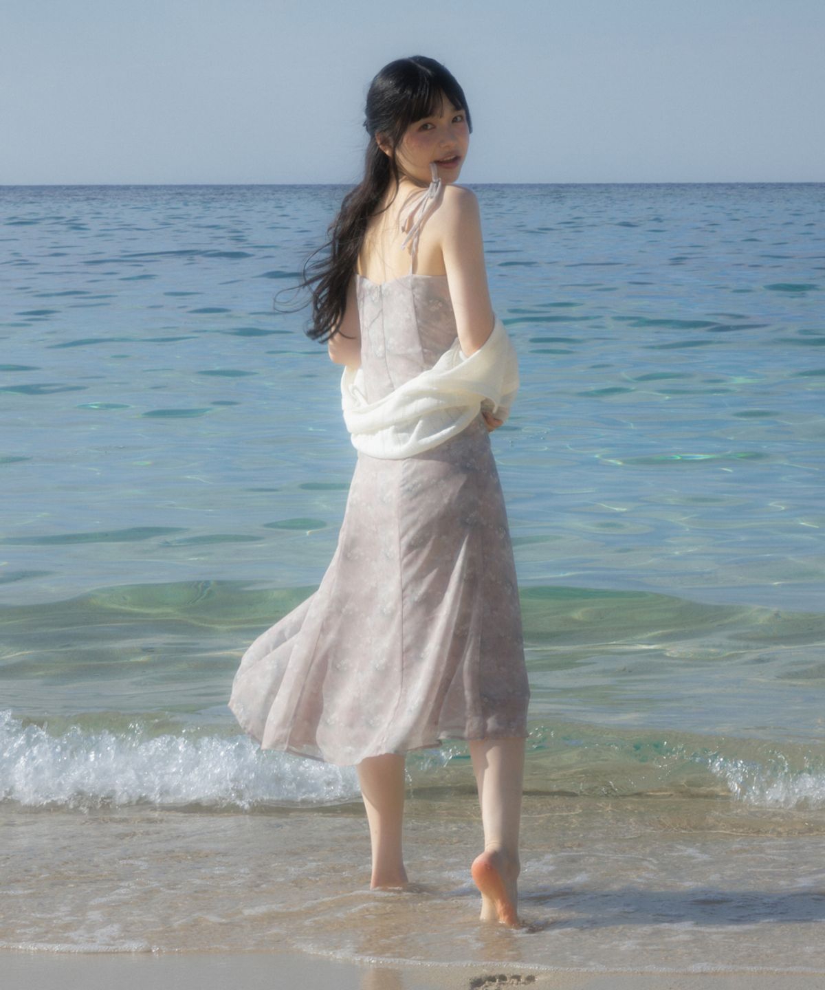 로제프란츠(ROSEFRANTZ) Sheer Grace Slim Long Dress [Beige]
