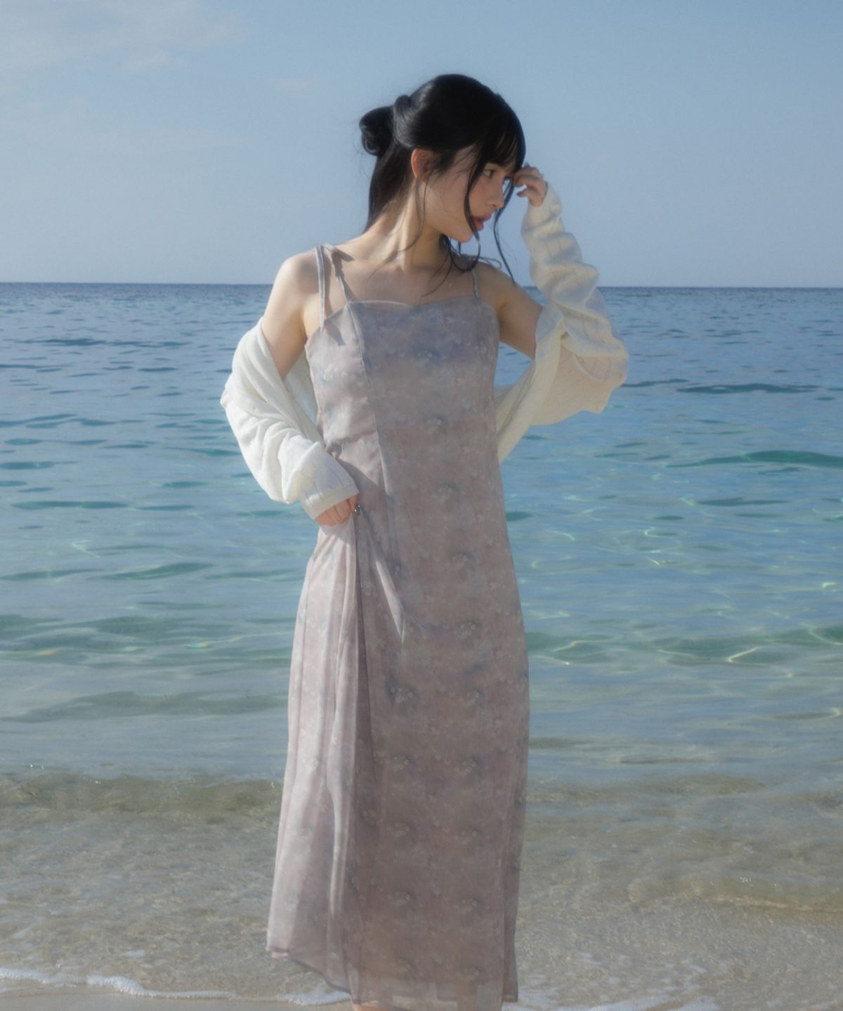 로제프란츠(ROSEFRANTZ) Sheer Grace Slim Long Dress [Beige]