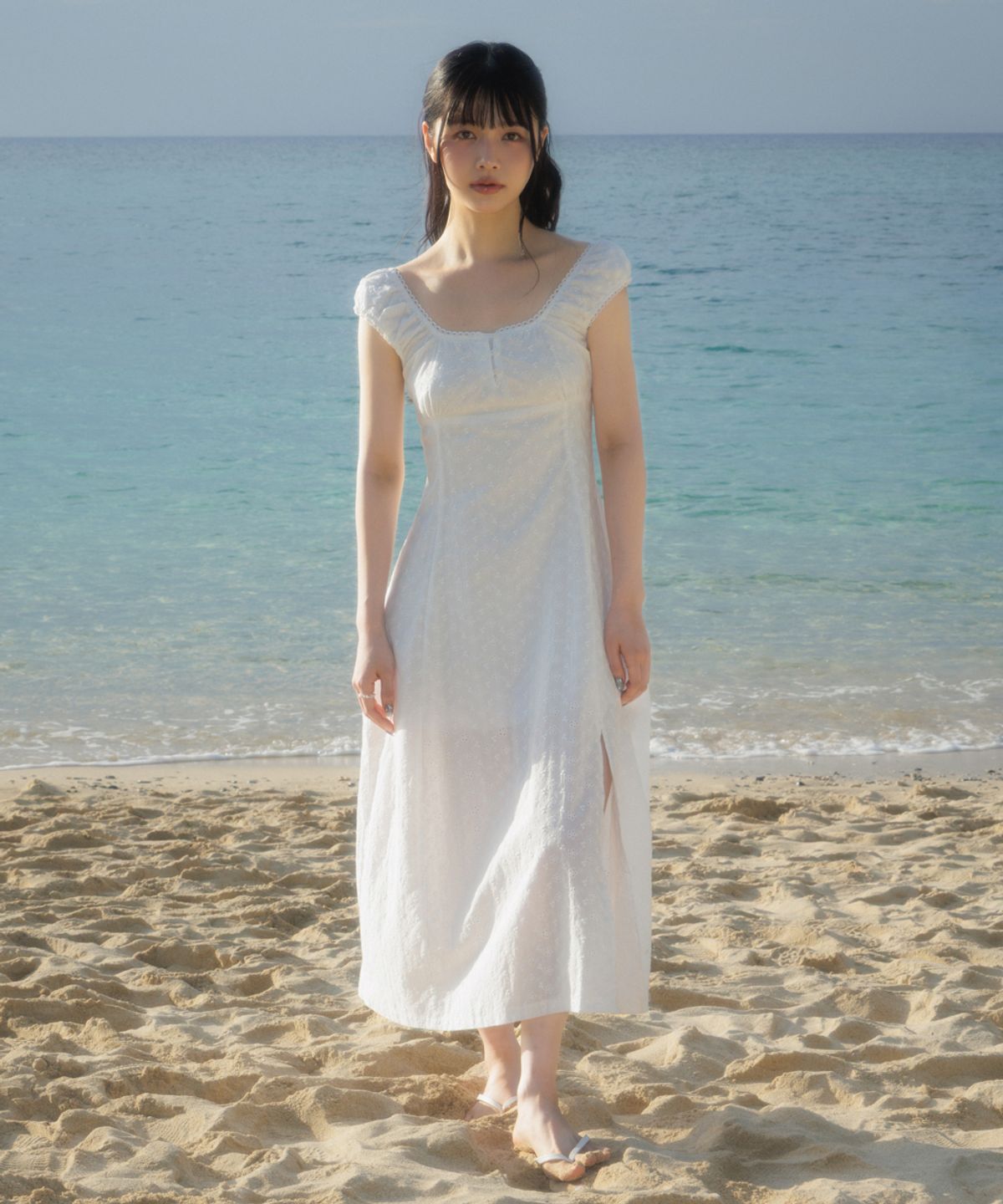 로제프란츠(ROSEFRANTZ) Floral Lace Slim Long Dress [Ivory]
