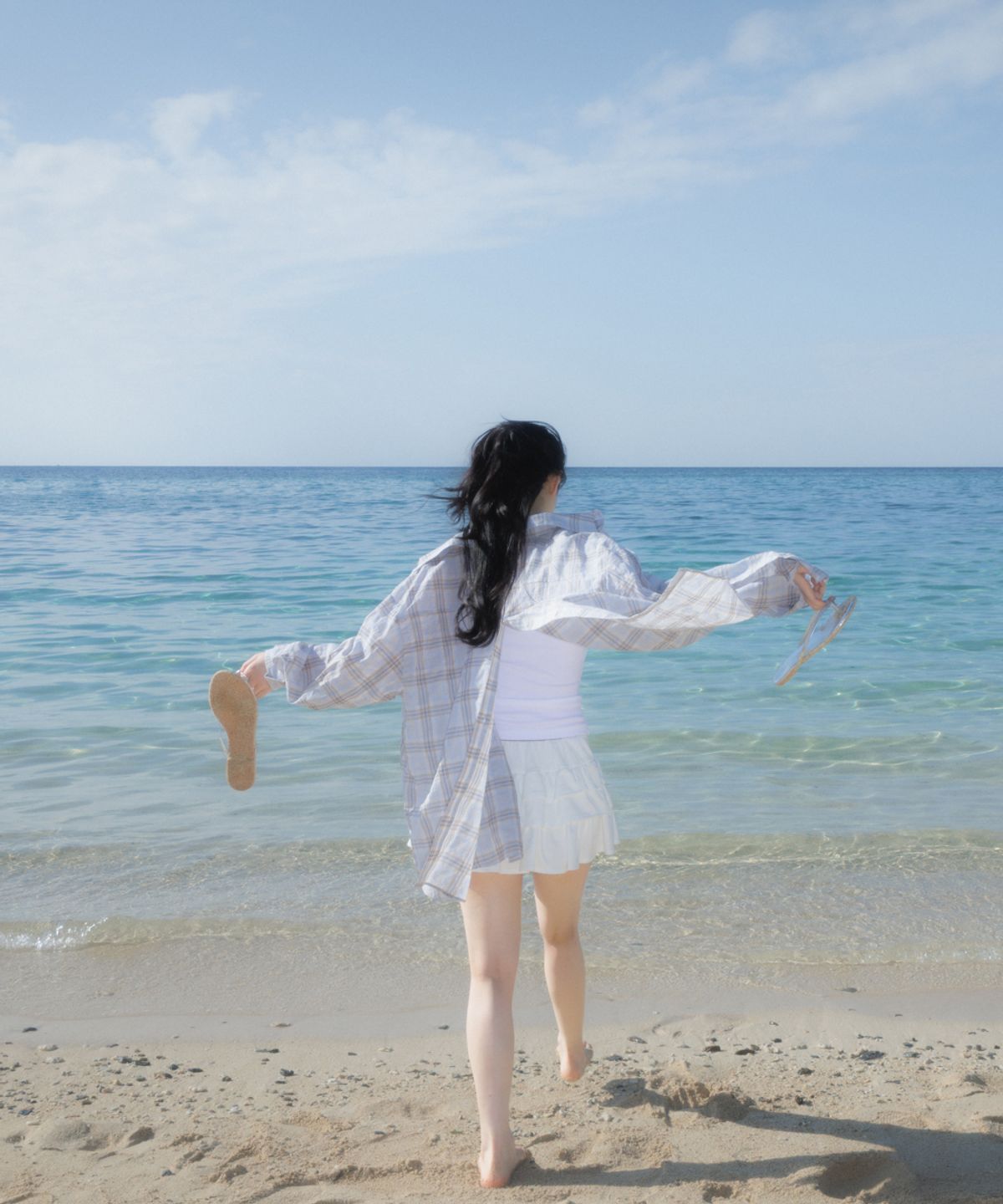 로제프란츠(ROSEFRANTZ) See-through Check Overfit Shirt [Sky Blue]