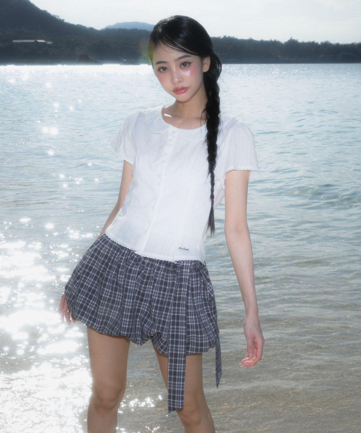 로제프란츠(ROSEFRANTZ) Round Collar Short Sleeve Blouse [Ivory]