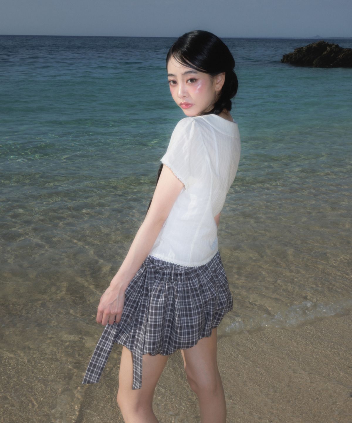 로제프란츠(ROSEFRANTZ) Round Collar Short Sleeve Blouse [Ivory]
