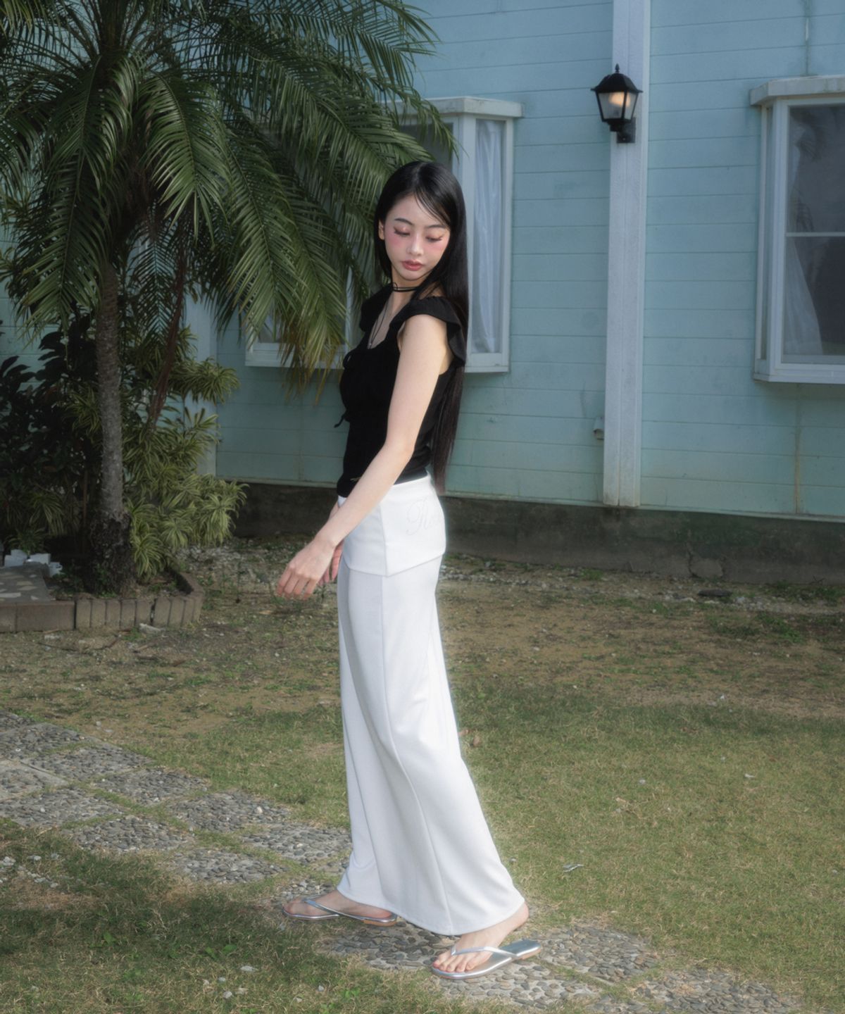 로제프란츠(ROSEFRANTZ) Folding Waist Maxi Long Skirt [Ivory]