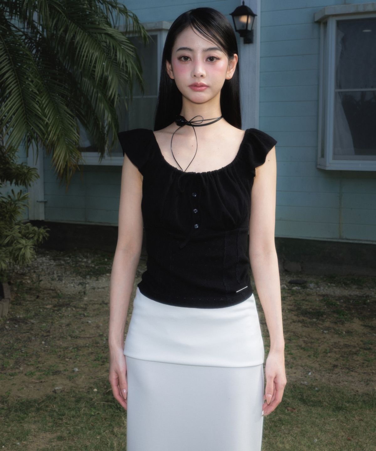로제프란츠(ROSEFRANTZ) Folding Waist Maxi Long Skirt [Ivory]