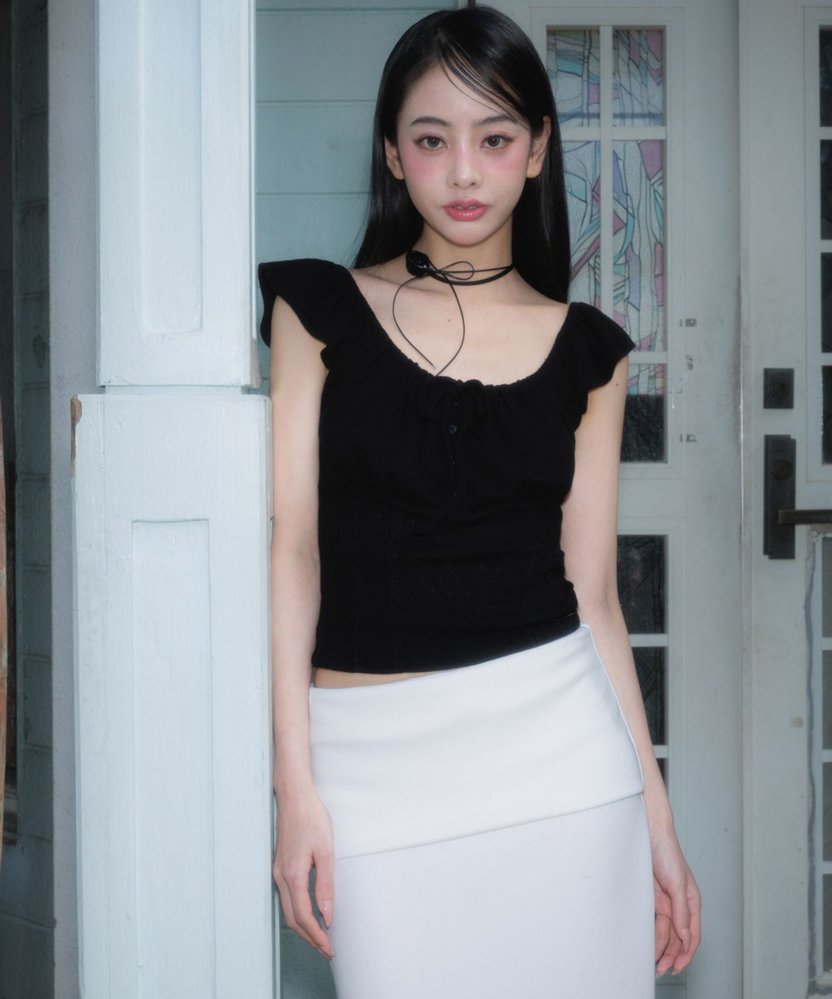 로제프란츠(ROSEFRANTZ) Folding Waist Maxi Long Skirt [Ivory]