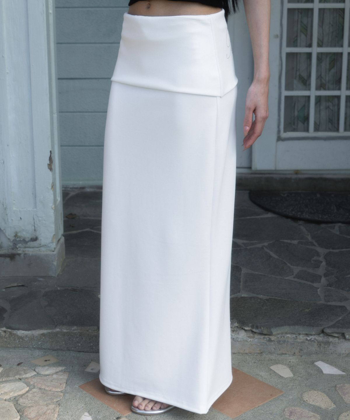 로제프란츠(ROSEFRANTZ) Folding Waist Maxi Long Skirt [Ivory]