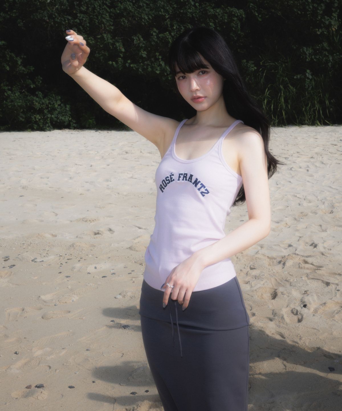 로제프란츠(ROSEFRANTZ) Folding Waist Maxi Long Skirt [Gray]