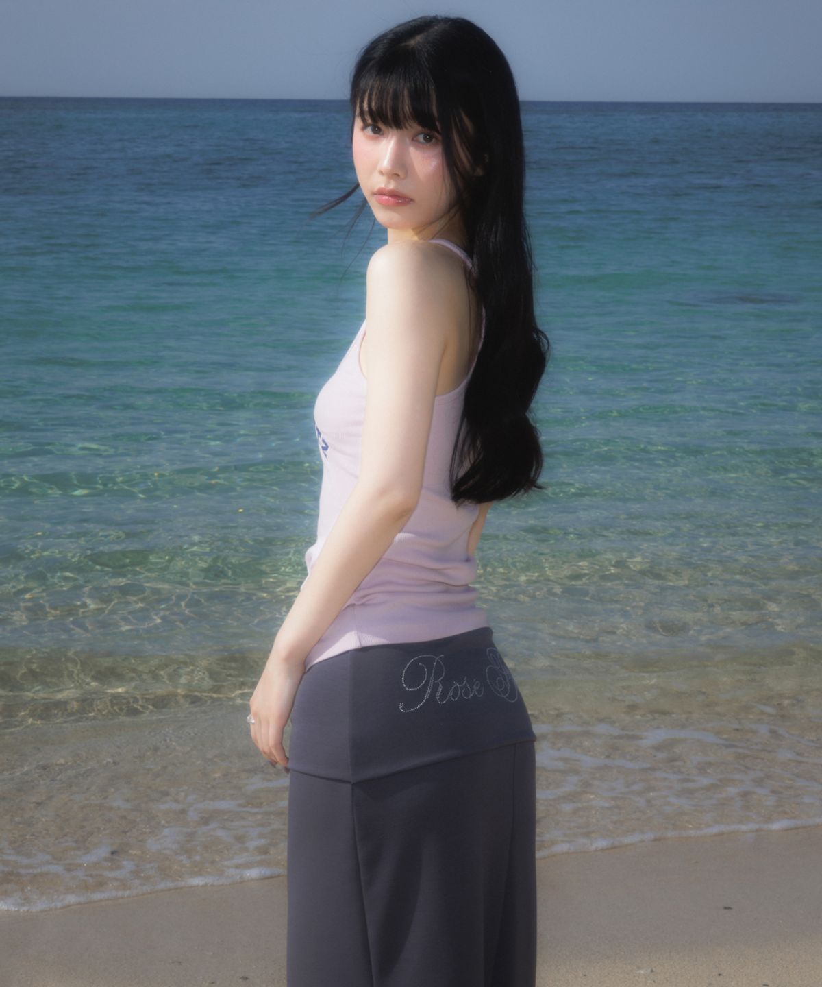 로제프란츠(ROSEFRANTZ) Folding Waist Maxi Long Skirt [Gray]