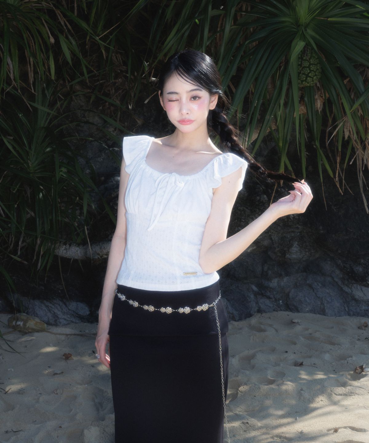 로제프란츠(ROSEFRANTZ) Folding Waist Maxi Long Skirt [Black]