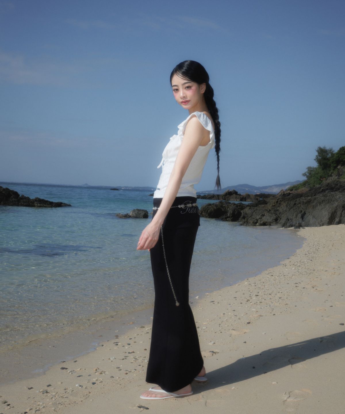 로제프란츠(ROSEFRANTZ) Folding Waist Maxi Long Skirt [Black]