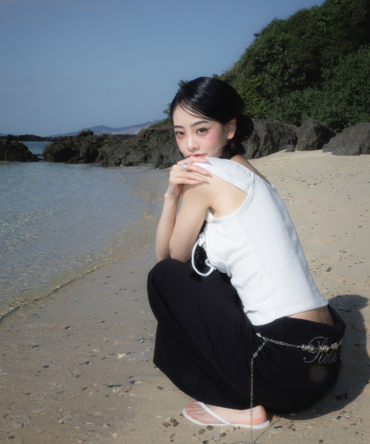 로제프란츠(ROSEFRANTZ) Folding Waist Maxi Long Skirt [Black]