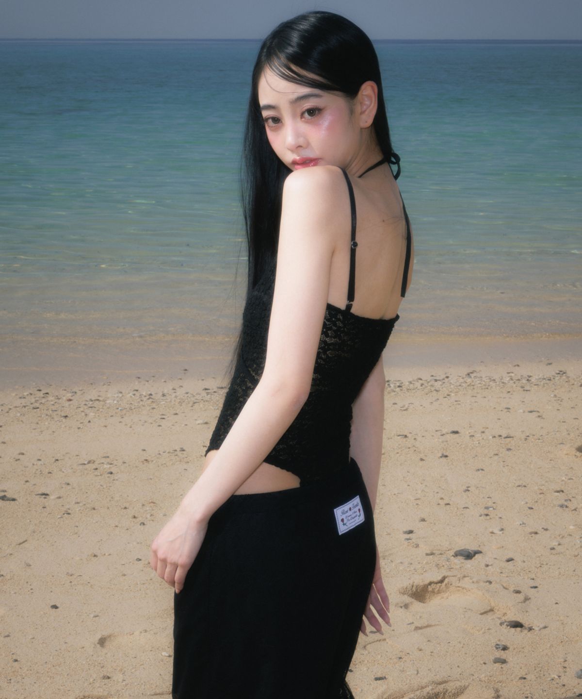 로제프란츠(ROSEFRANTZ) Lace Lowrise Long Skirt [Black]