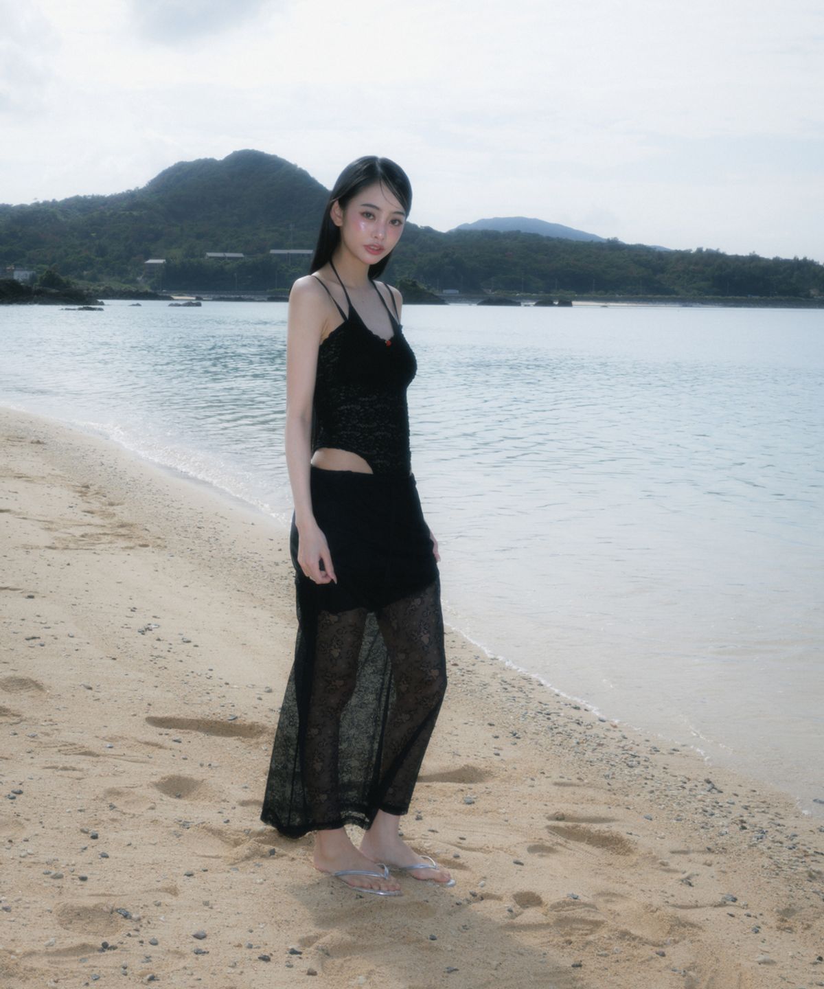 로제프란츠(ROSEFRANTZ) Lace Lowrise Long Skirt [Black]