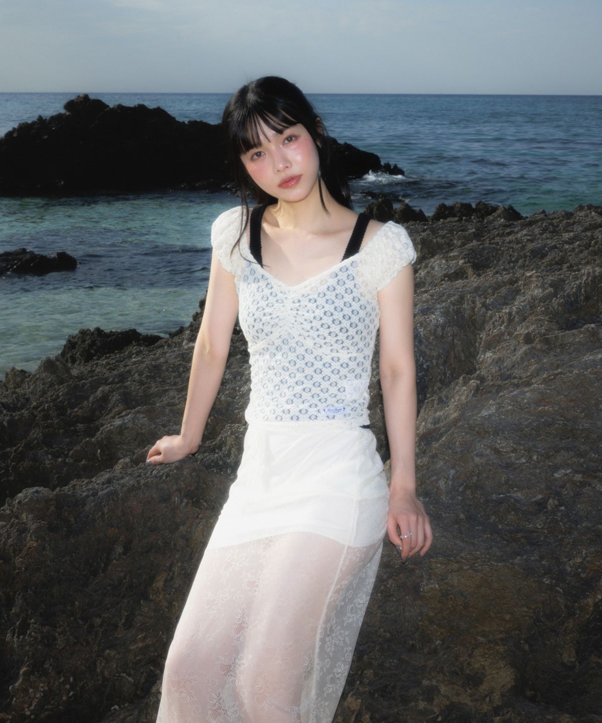 로제프란츠(ROSEFRANTZ) Lace Lowrise Long Skirt [Cream]