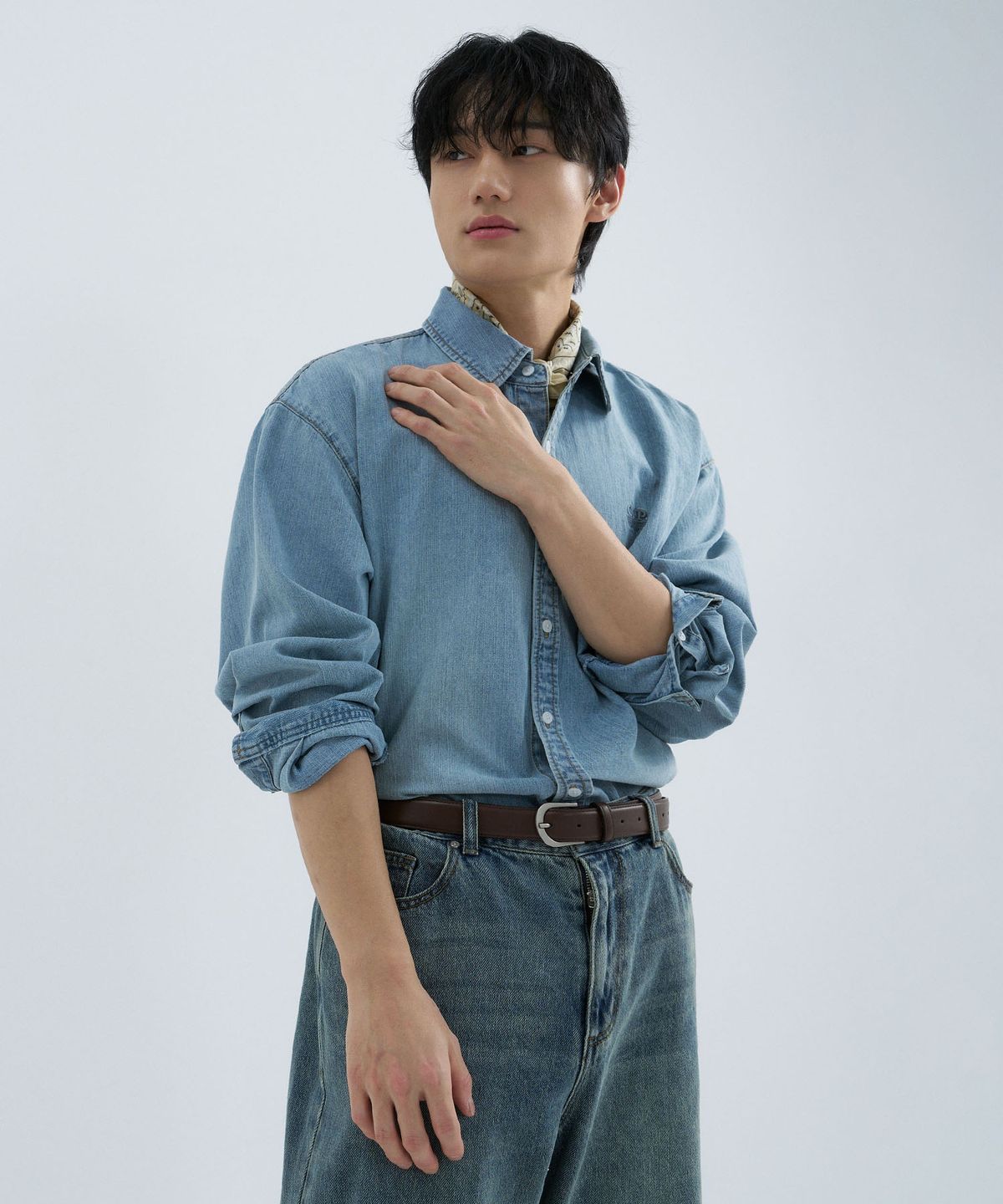 코드그라피(CGP) 데님 셔츠-워싱 라이트 블루