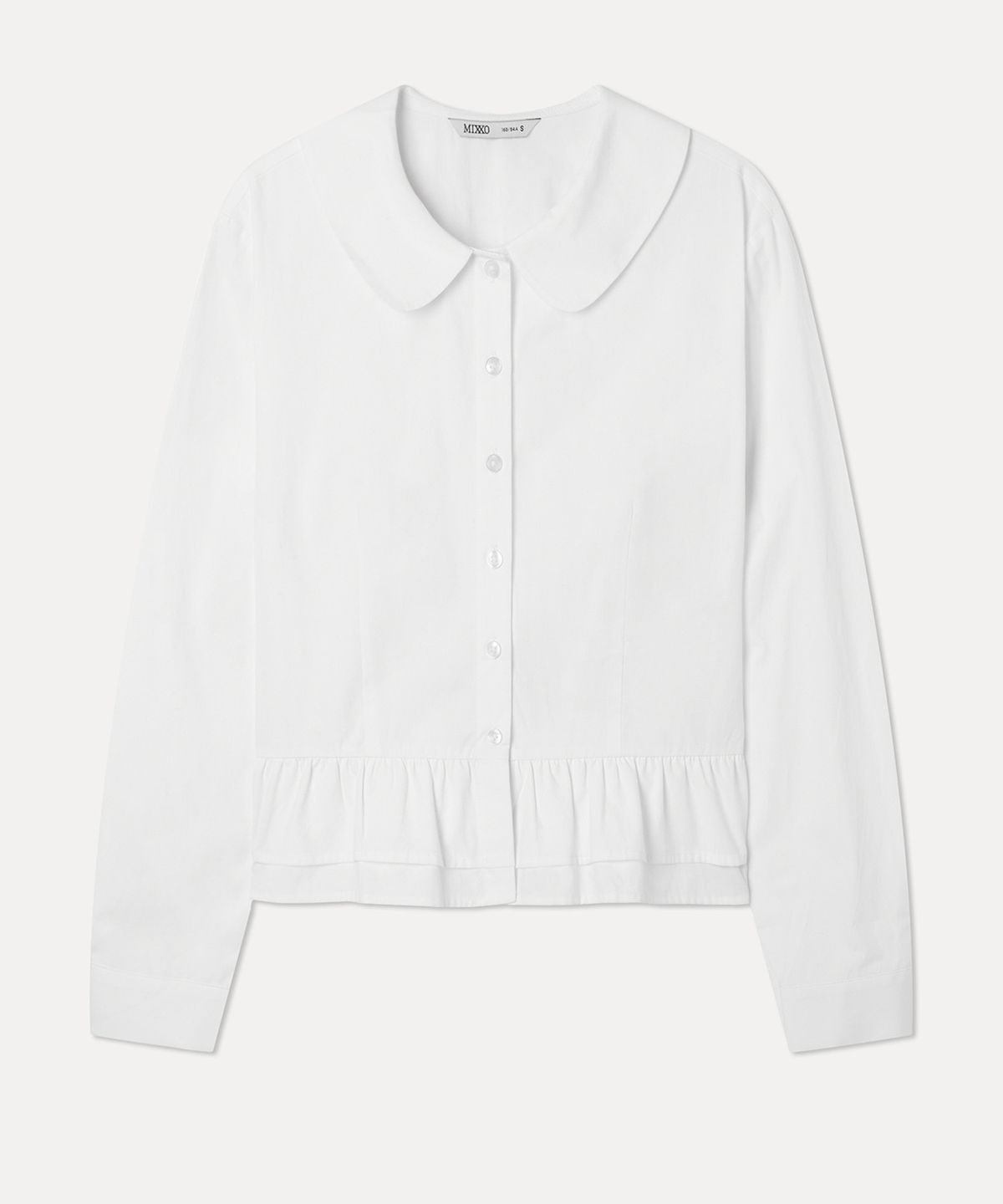 미쏘(MIXXO) 밑단 프릴 셔츠_MIWYWG405G