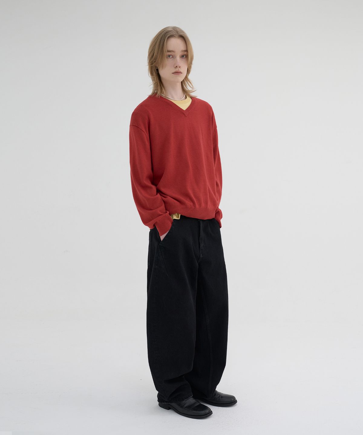 노운(NOUN) balanced denim pants (black)