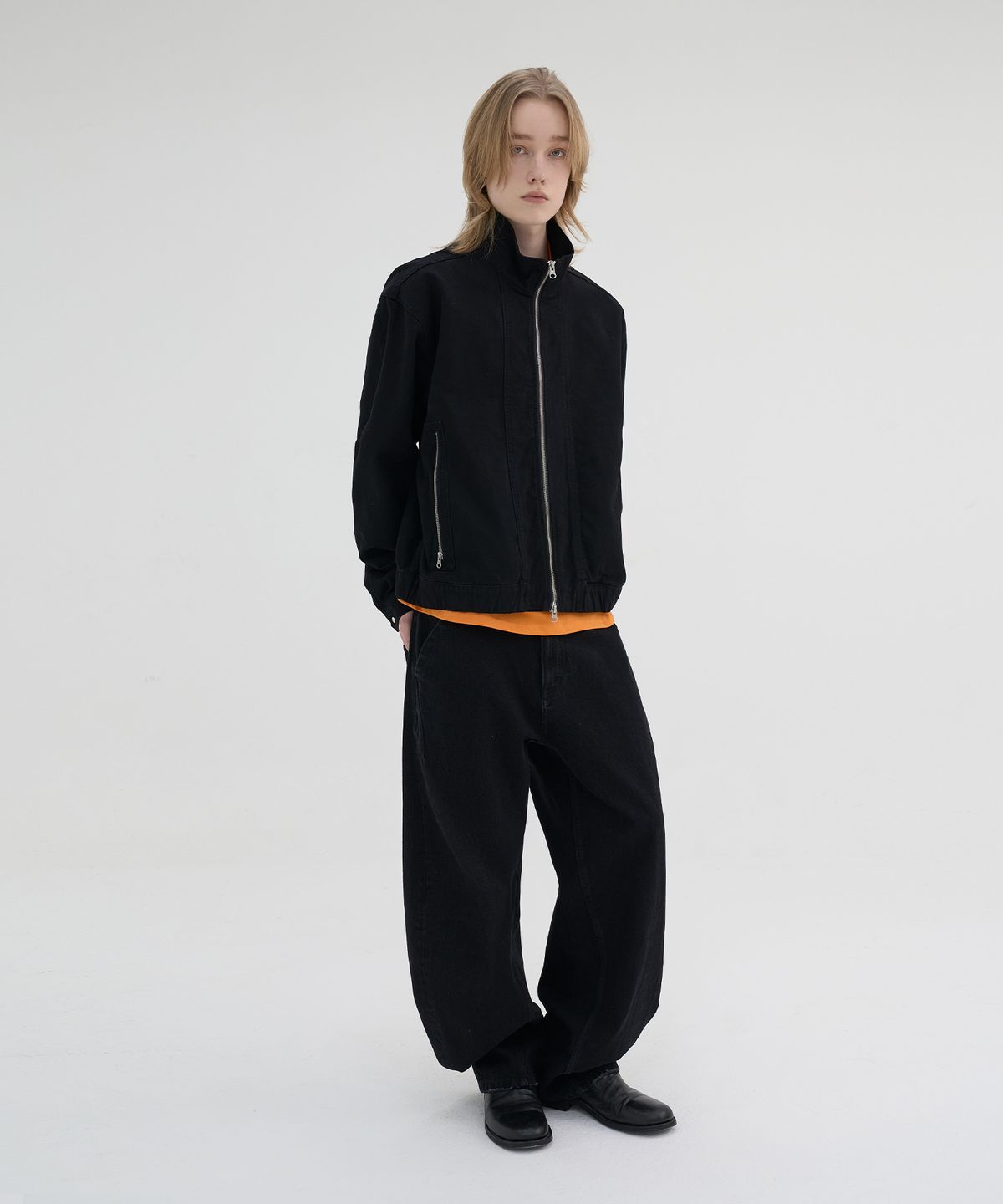 노운(NOUN) balanced denim pants (black)