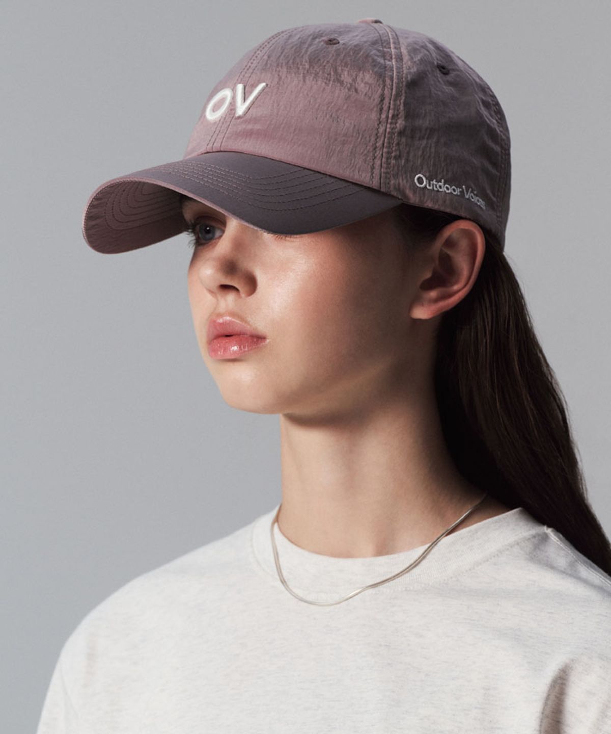 아웃도어 보이스(OUTDOOR VOICES) OV LOGO NYLON CAP (PINK)