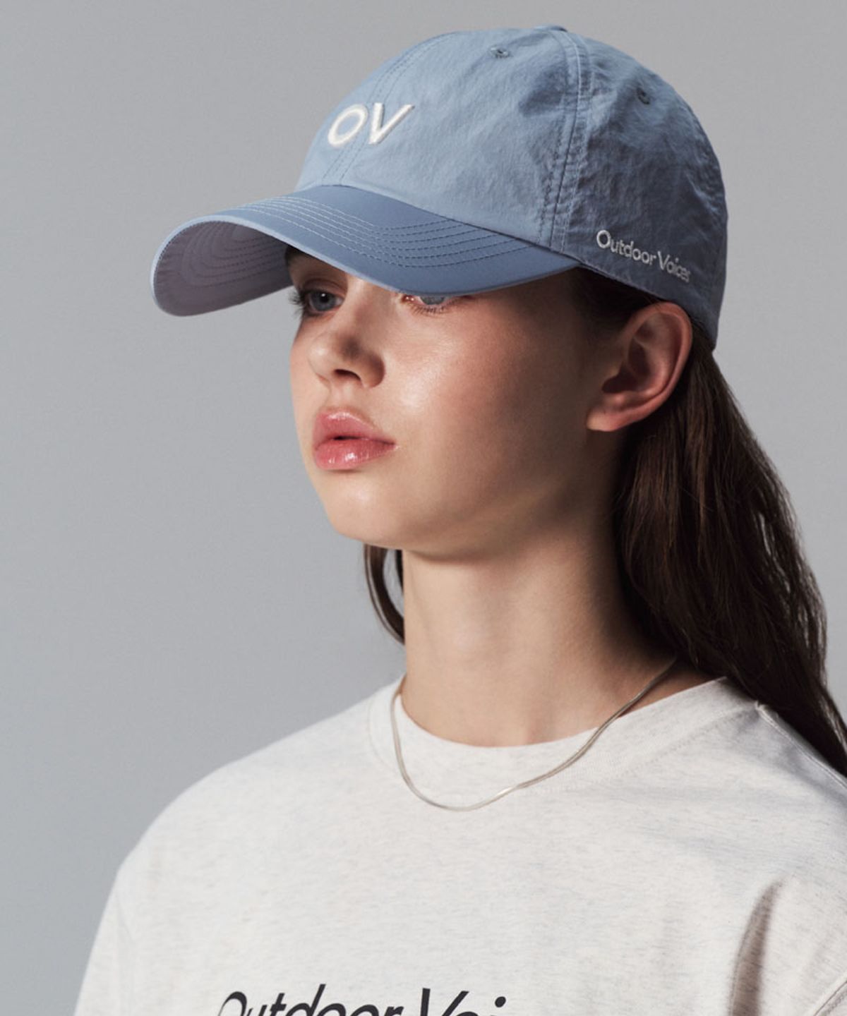아웃도어 보이스(OUTDOOR VOICES) OV LOGO NYLON CAP (SKY BLUE)